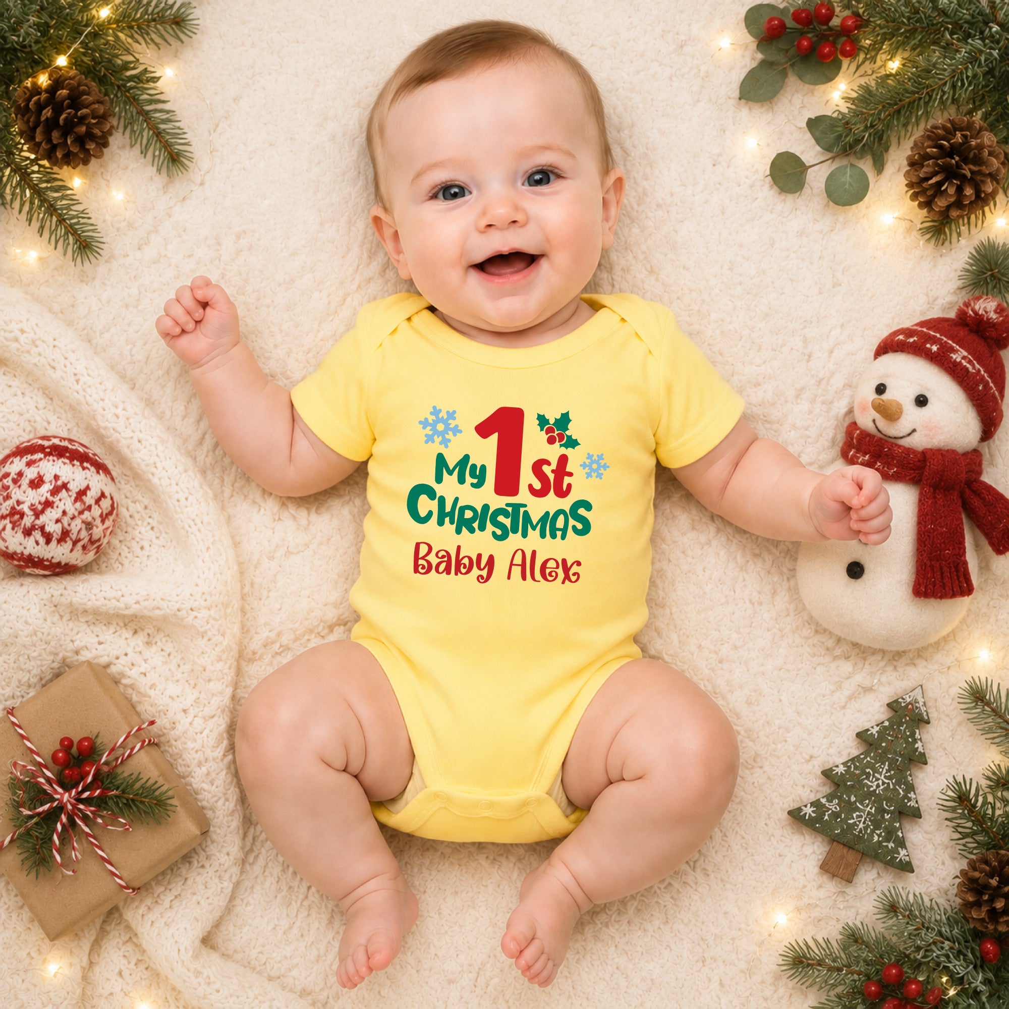 Personalized My 1st Christmas Bodysuit