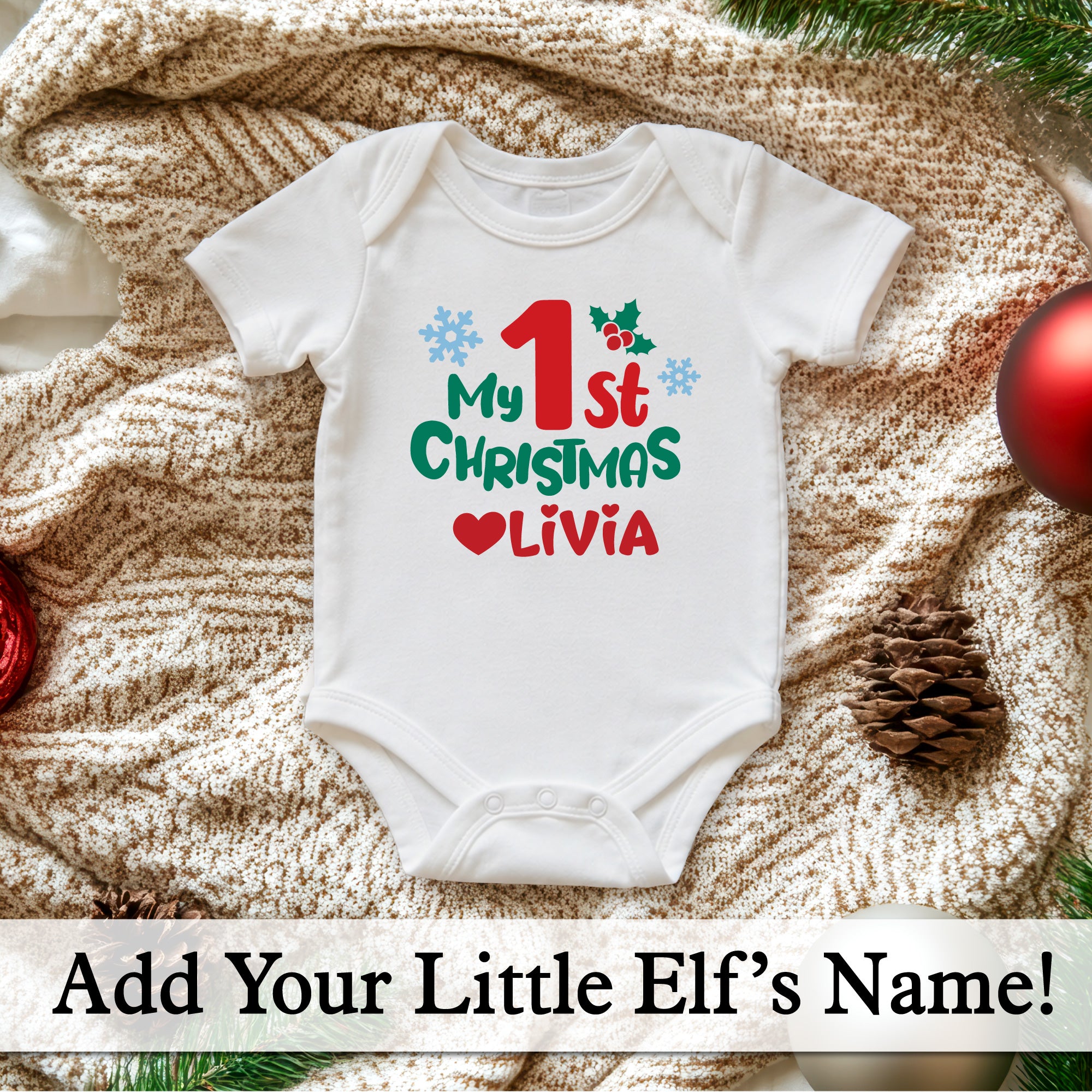 Personalized My 1st Christmas Bodysuit