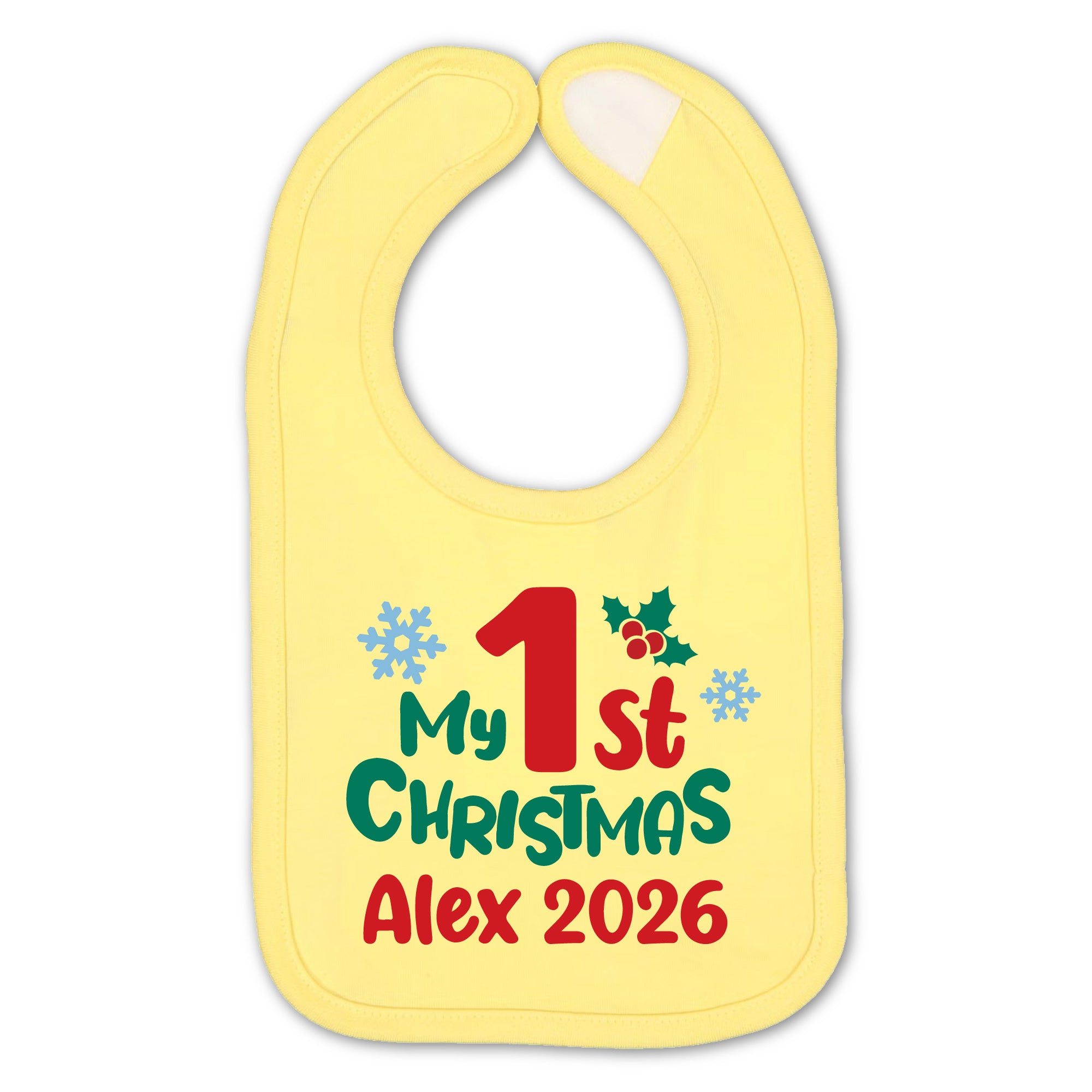 Personalized 1st Christmas Baby Bib