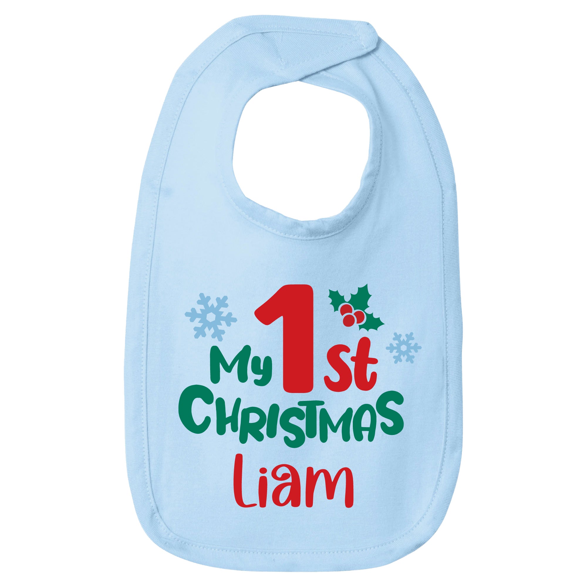Personalized 1st Christmas Baby Bib