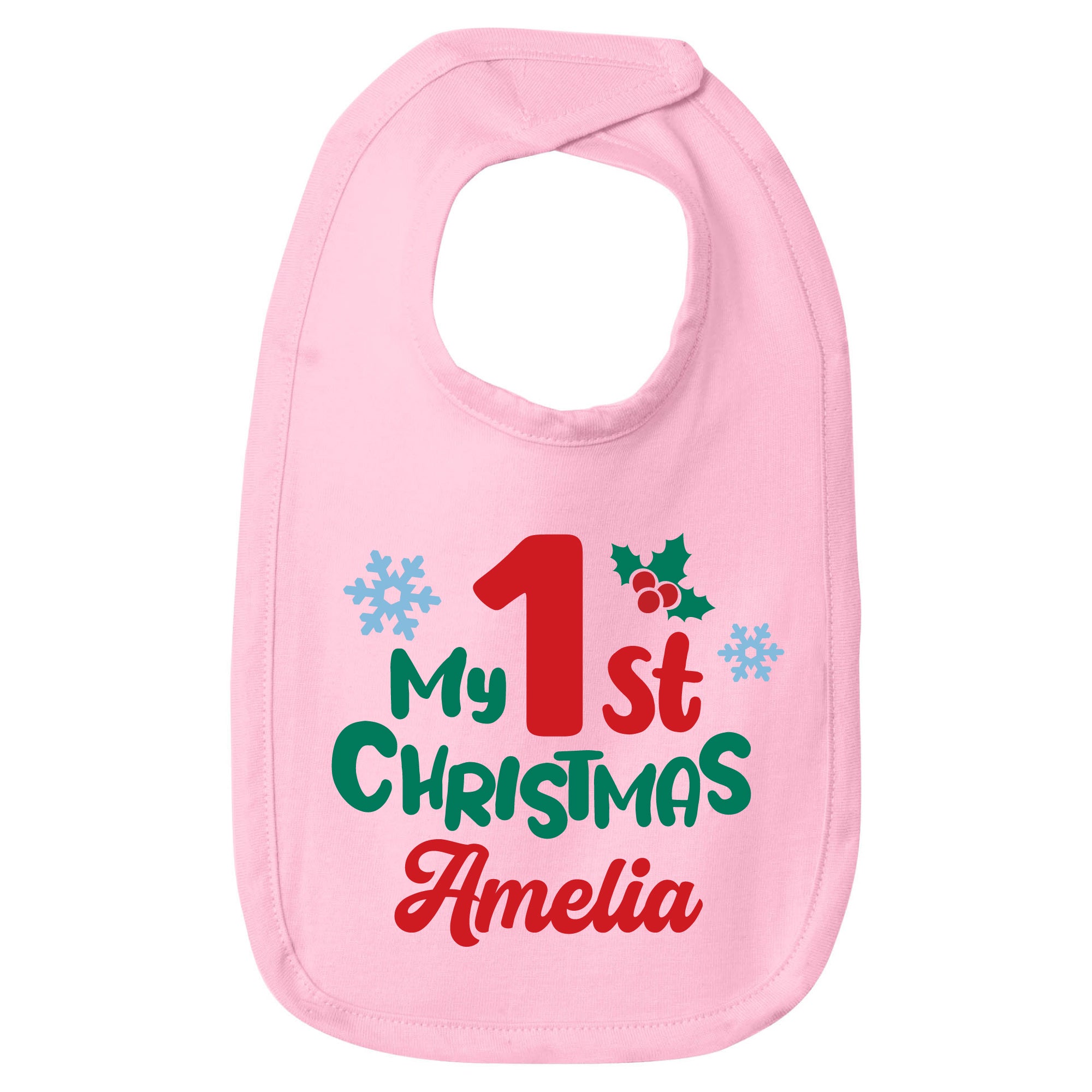 Personalized 1st Christmas Baby Bib