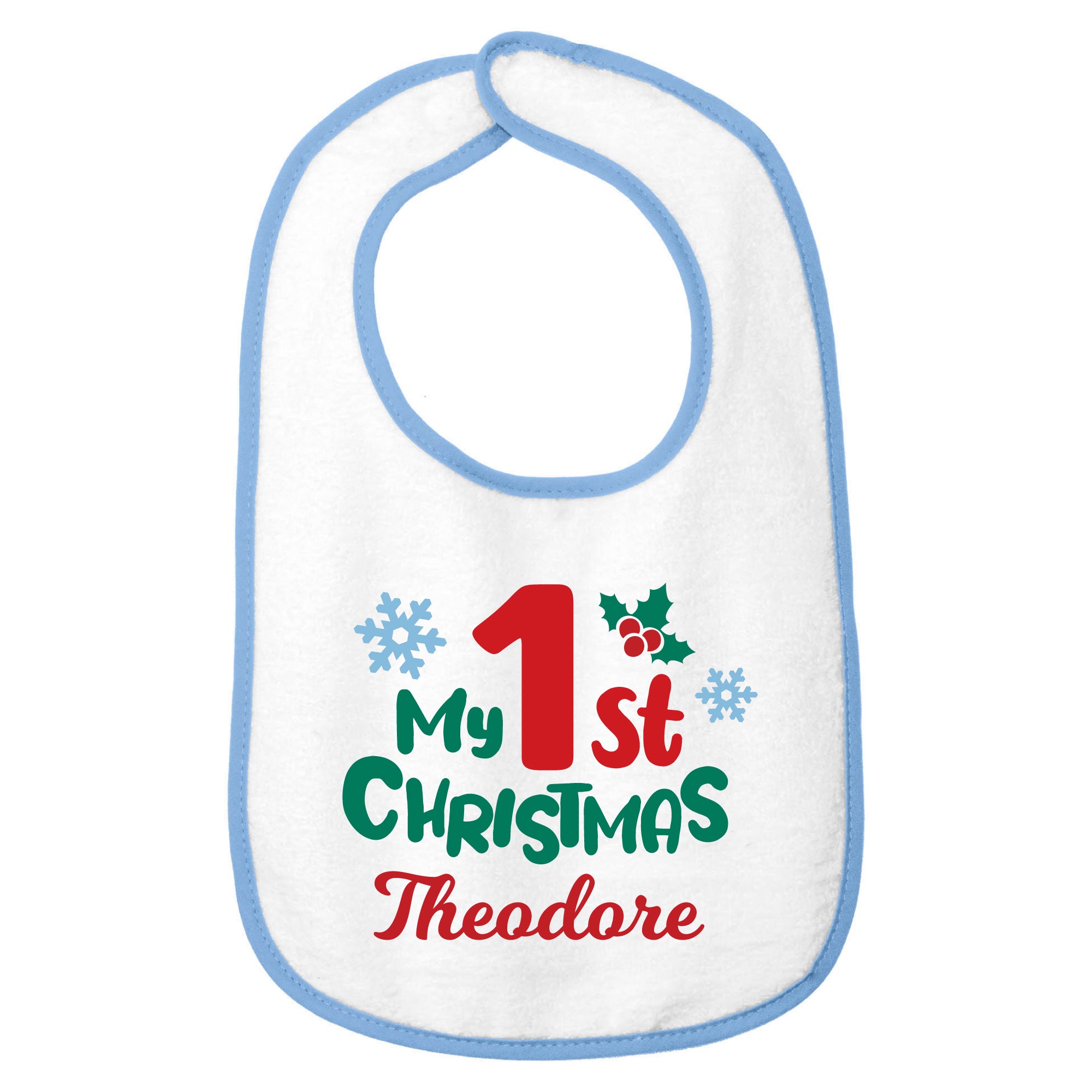 Personalized 1st Christmas Baby Bib 