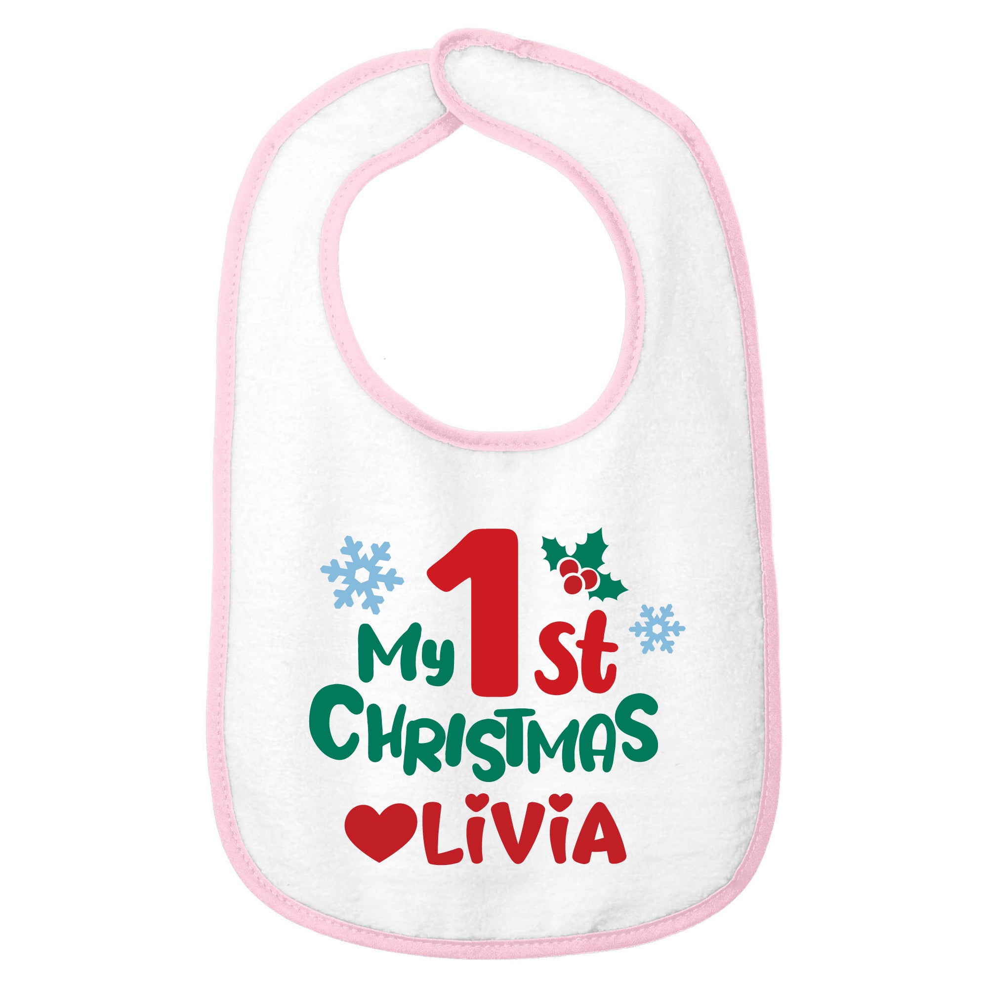 Personalized 1st Christmas Baby Bib 