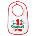 Personalized 1st Christmas Baby Bib 