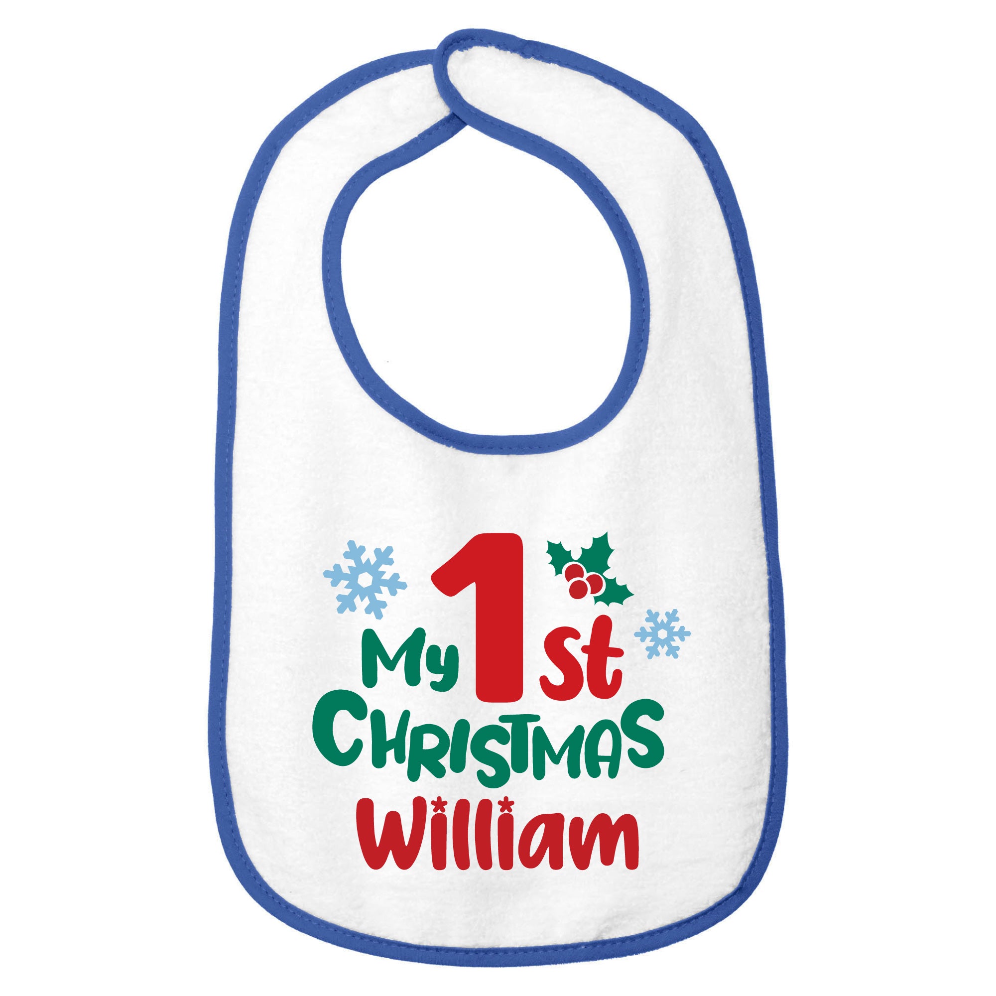 Personalized 1st Christmas Baby Bib 