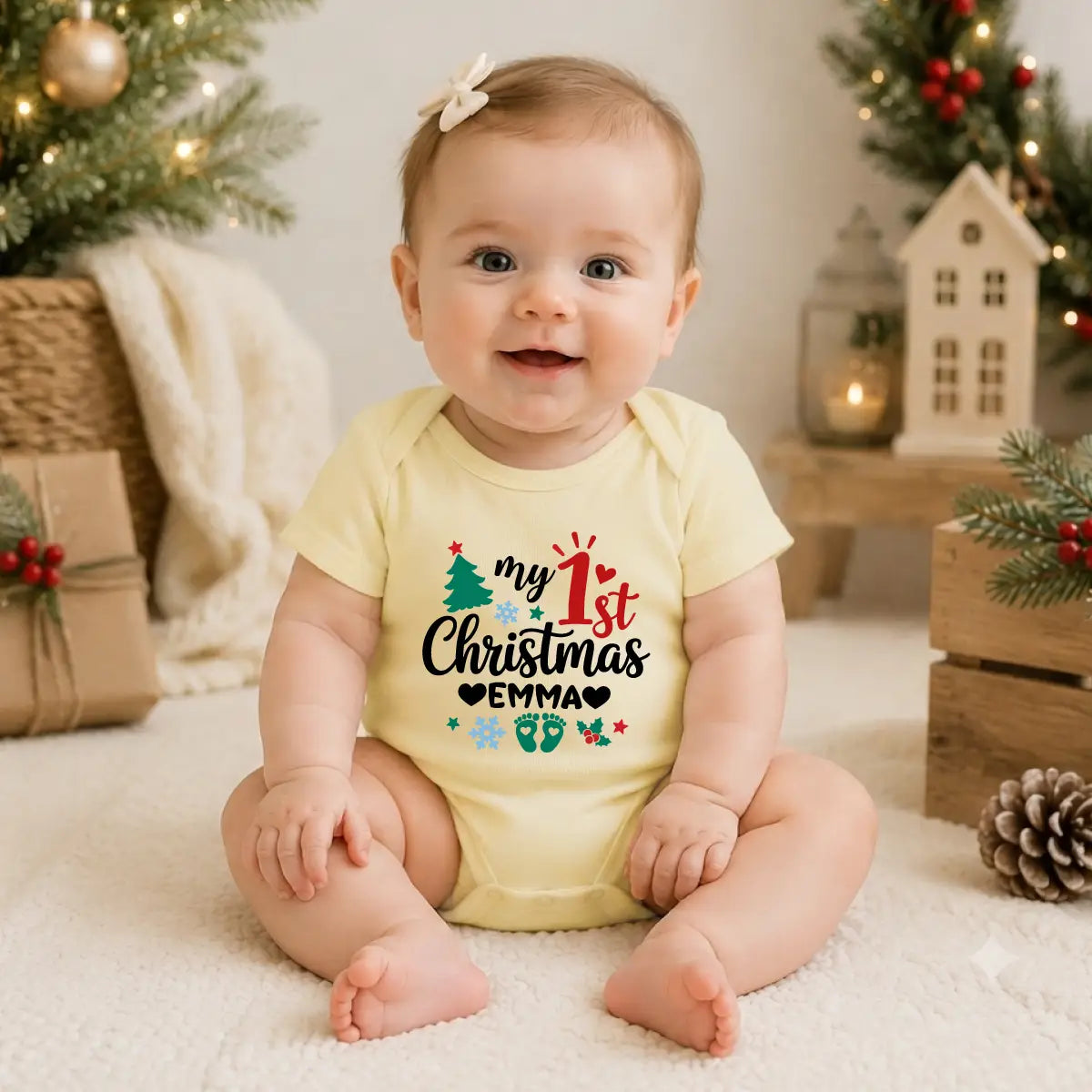 1st Christmas Baby Bodysuit