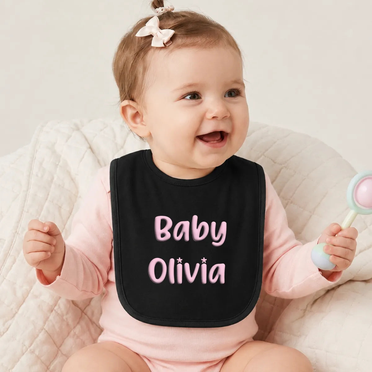 Personalized Puff Jersey Baby Bib