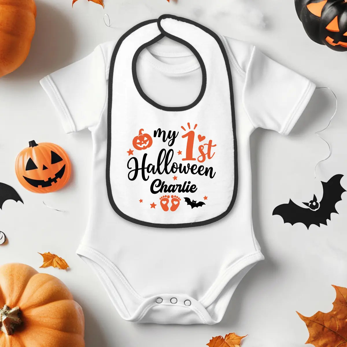 Personalized 1st Halloween Baby Bib