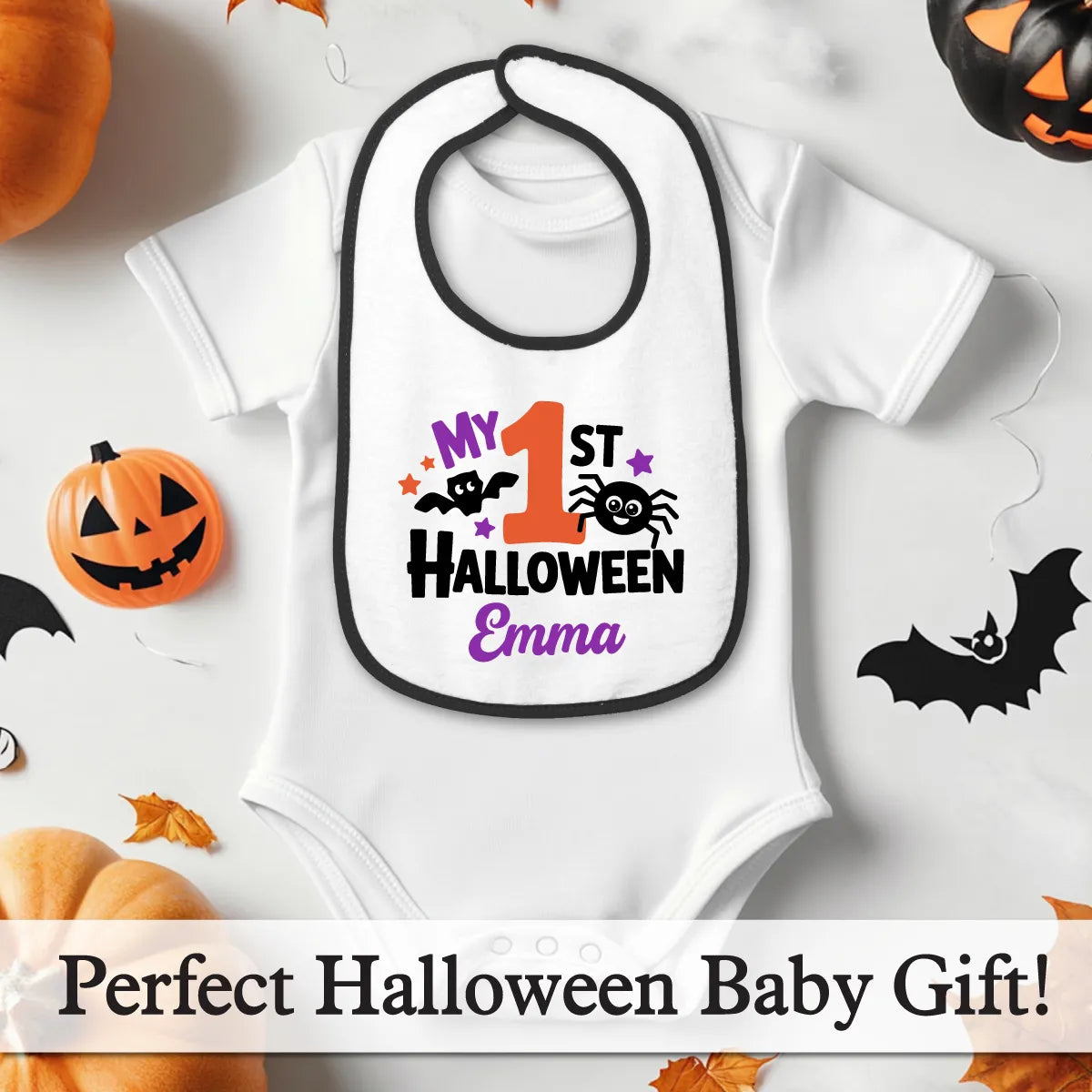Personalized 1st Halloween Baby Bib