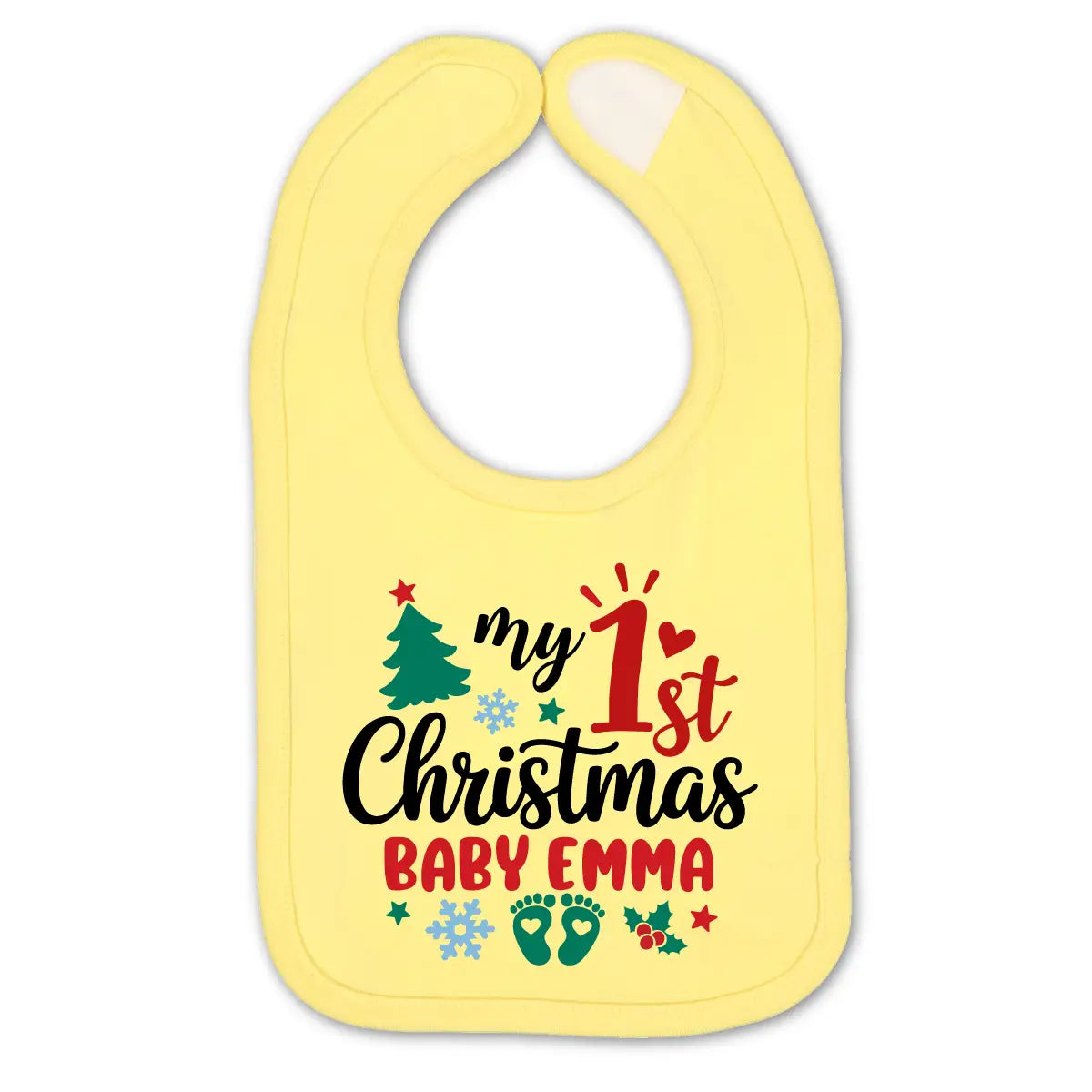 Personalized 1st Christmas Baby Bib