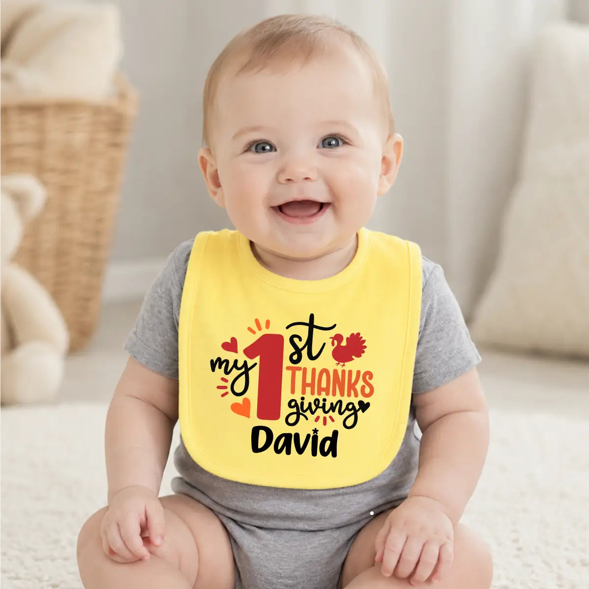 Personalized Thanksgiving Baby Bib