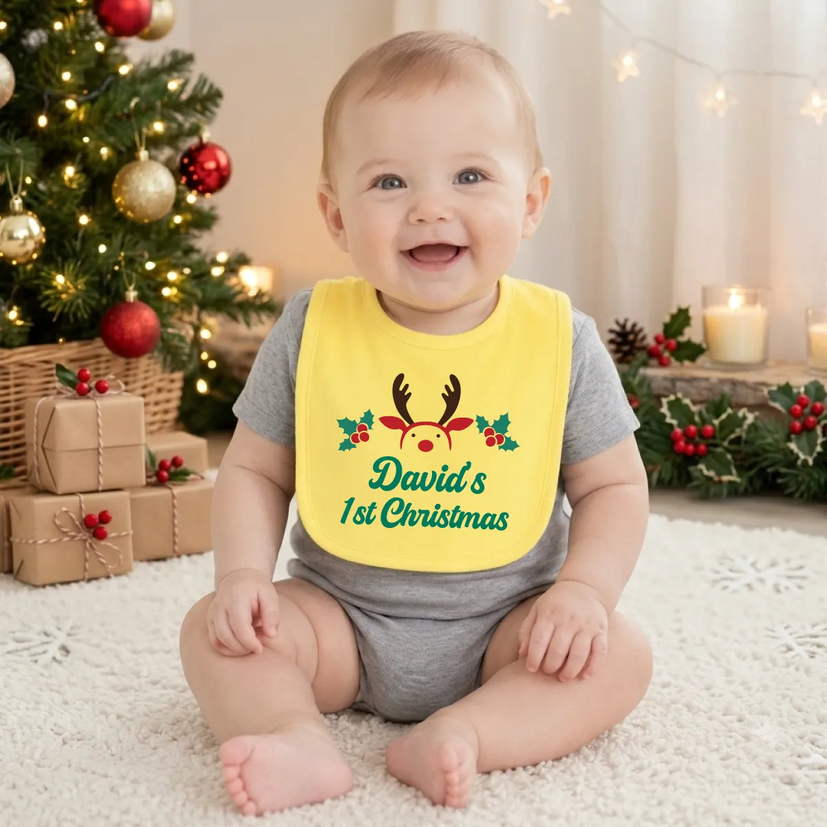 Personalized Christmas Baby Bib