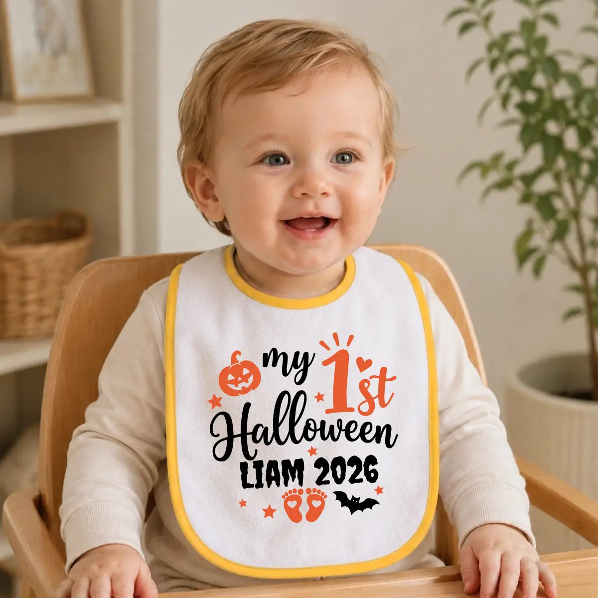 Personalized 1st Halloween Baby Bib