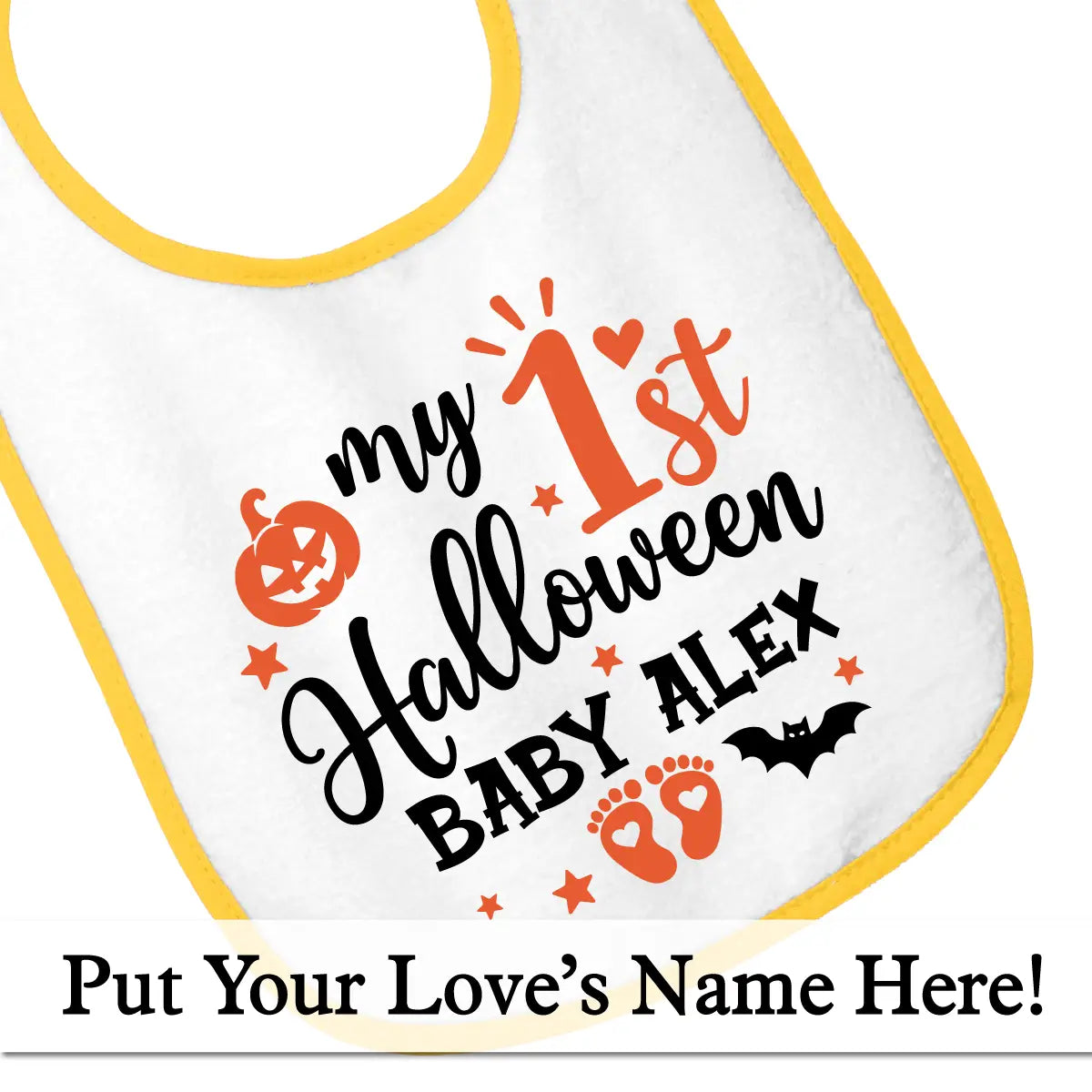 Personalized 1st Halloween Baby Bib