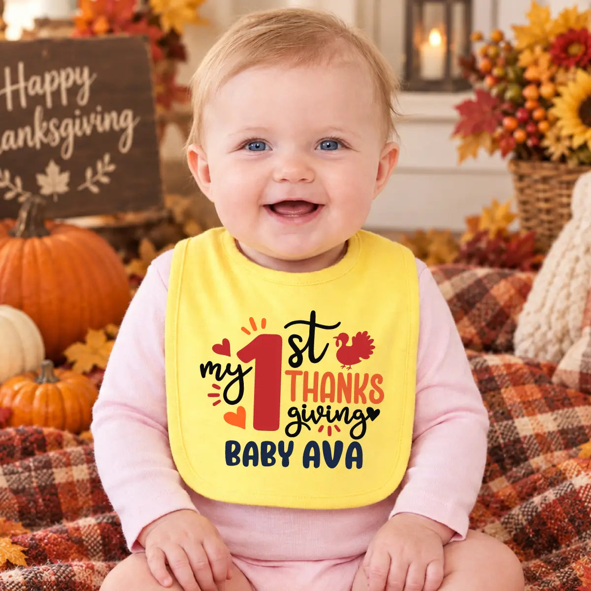 Personalized Thanksgiving Baby Bib