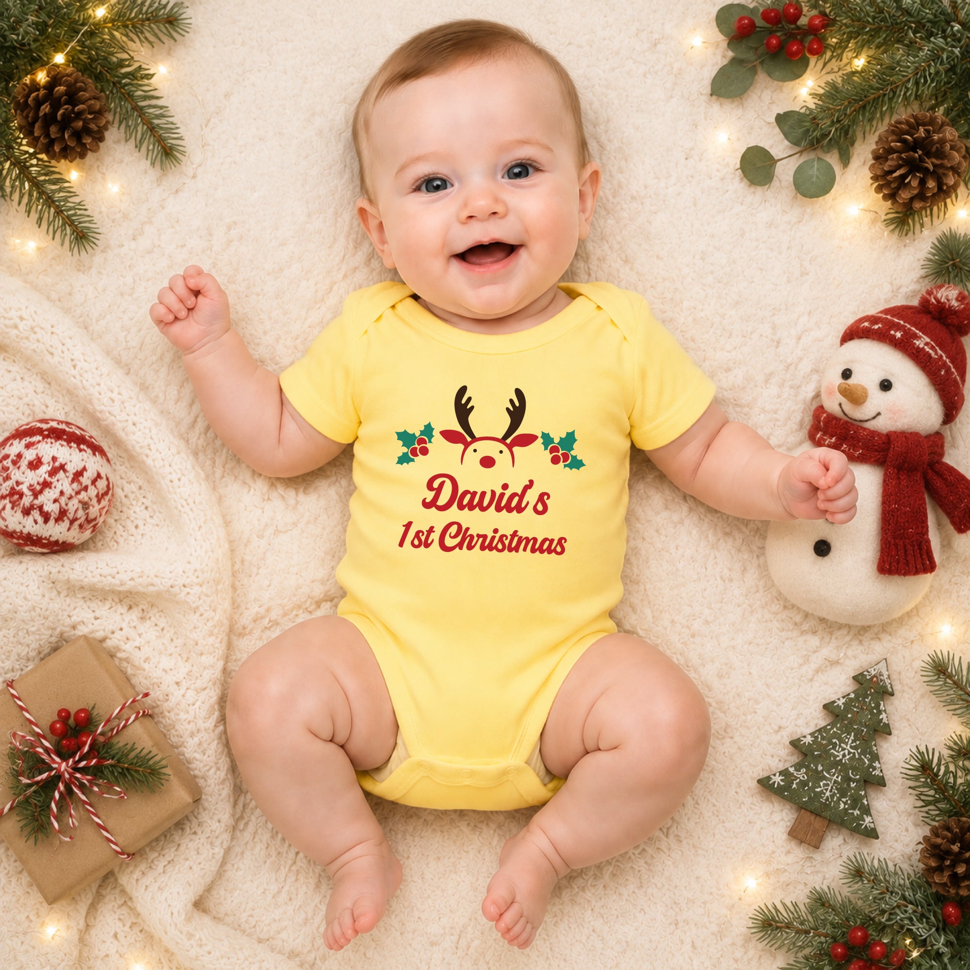 Personalized Christmas Baby Bodysuit