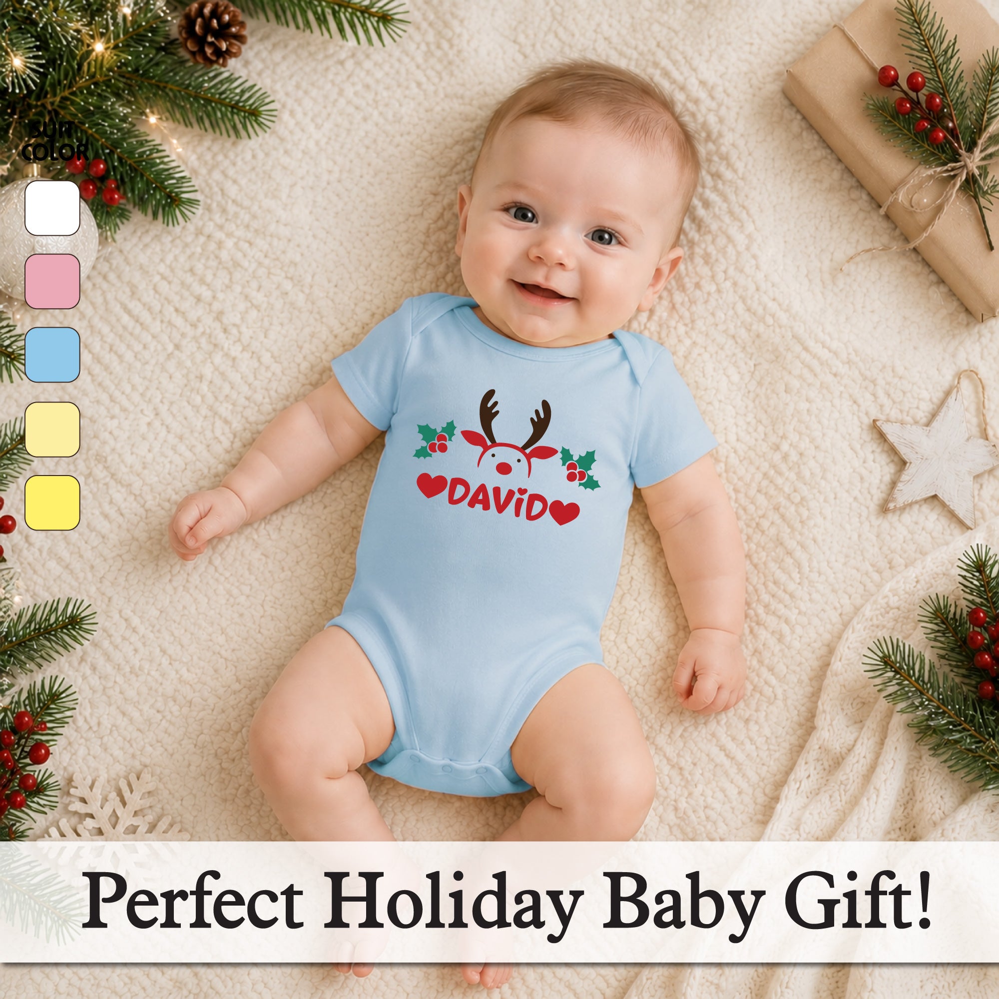 Personalized Christmas Baby Bodysuit