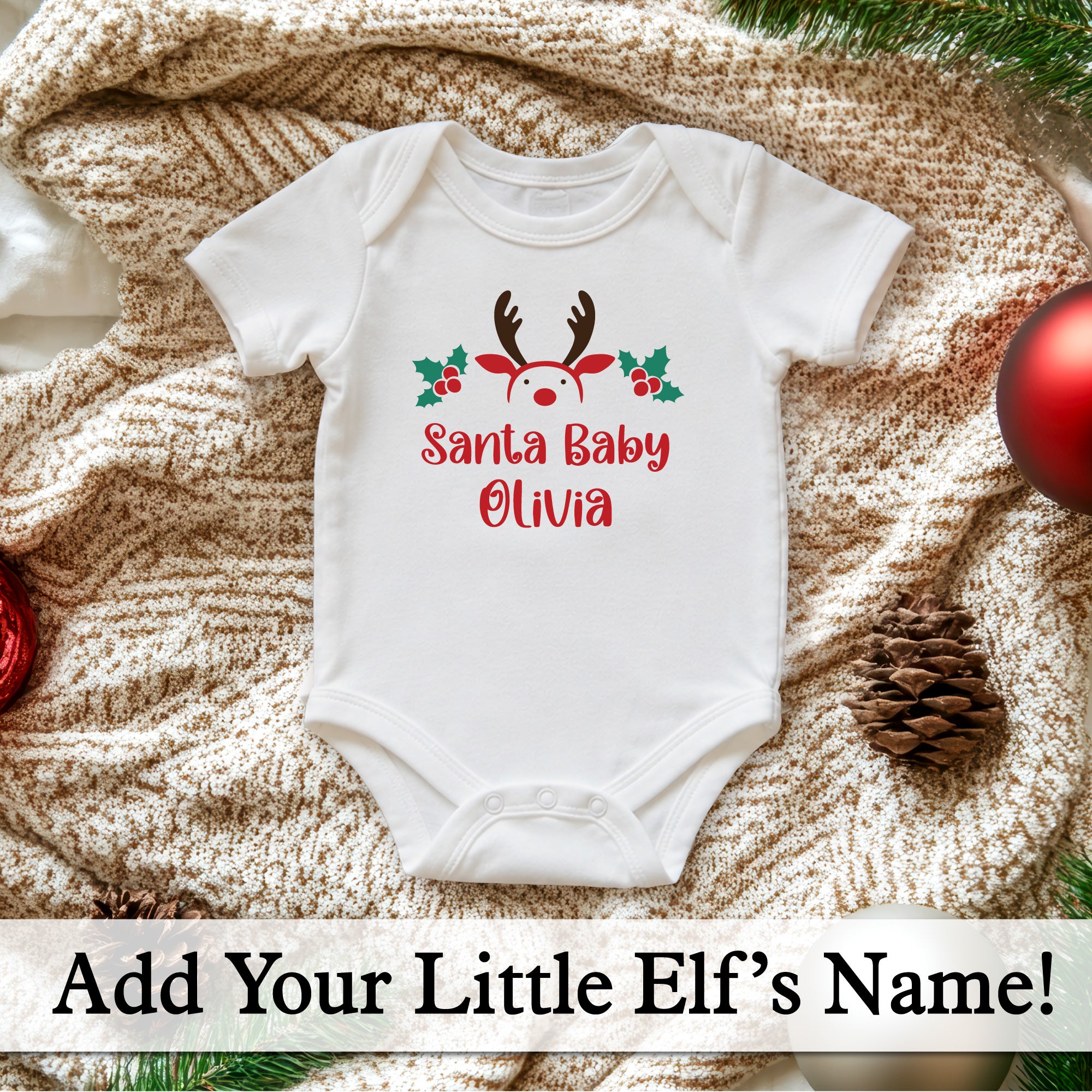 Personalized Christmas Baby Bodysuit