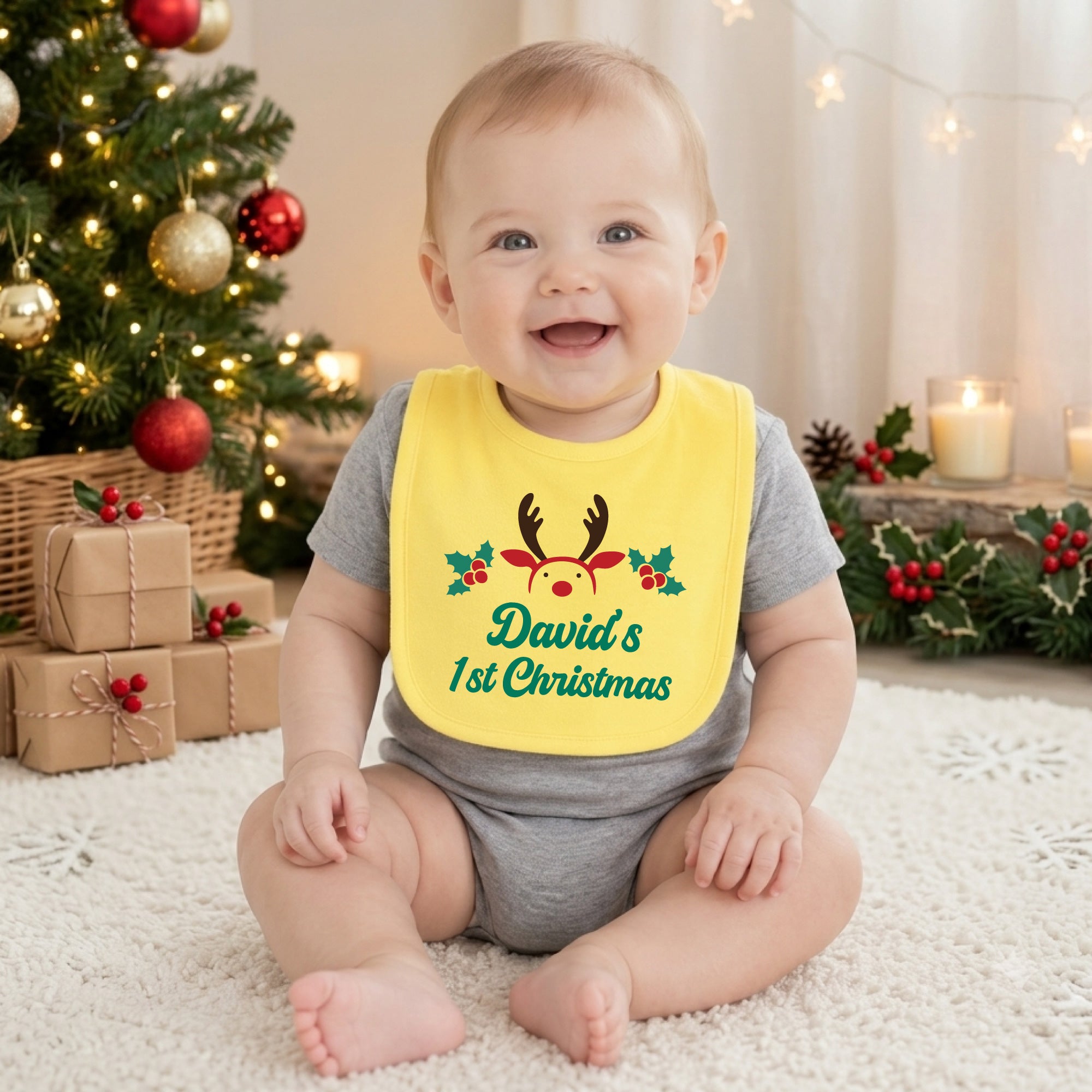 Personalized Christmas Baby Bib
