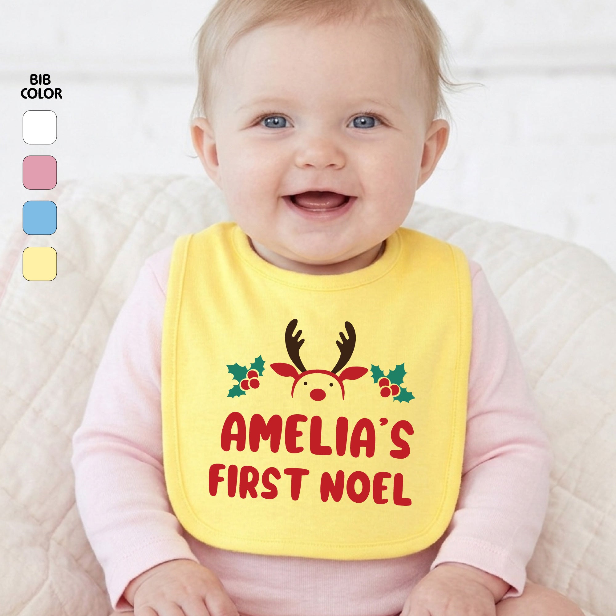 Personalized Christmas Baby Bib