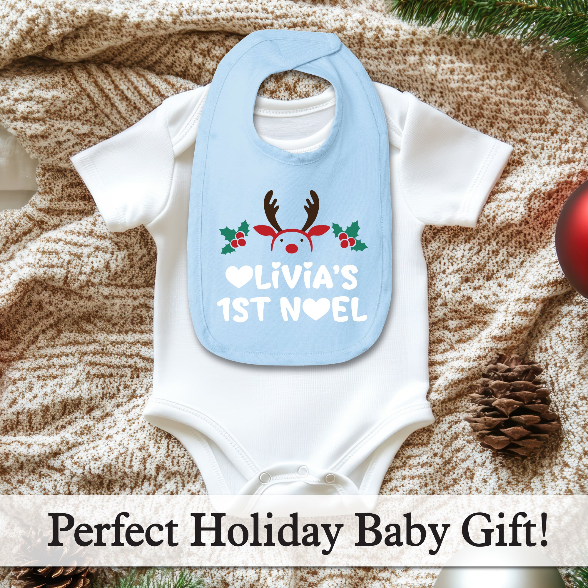 Personalized Christmas Baby Bib
