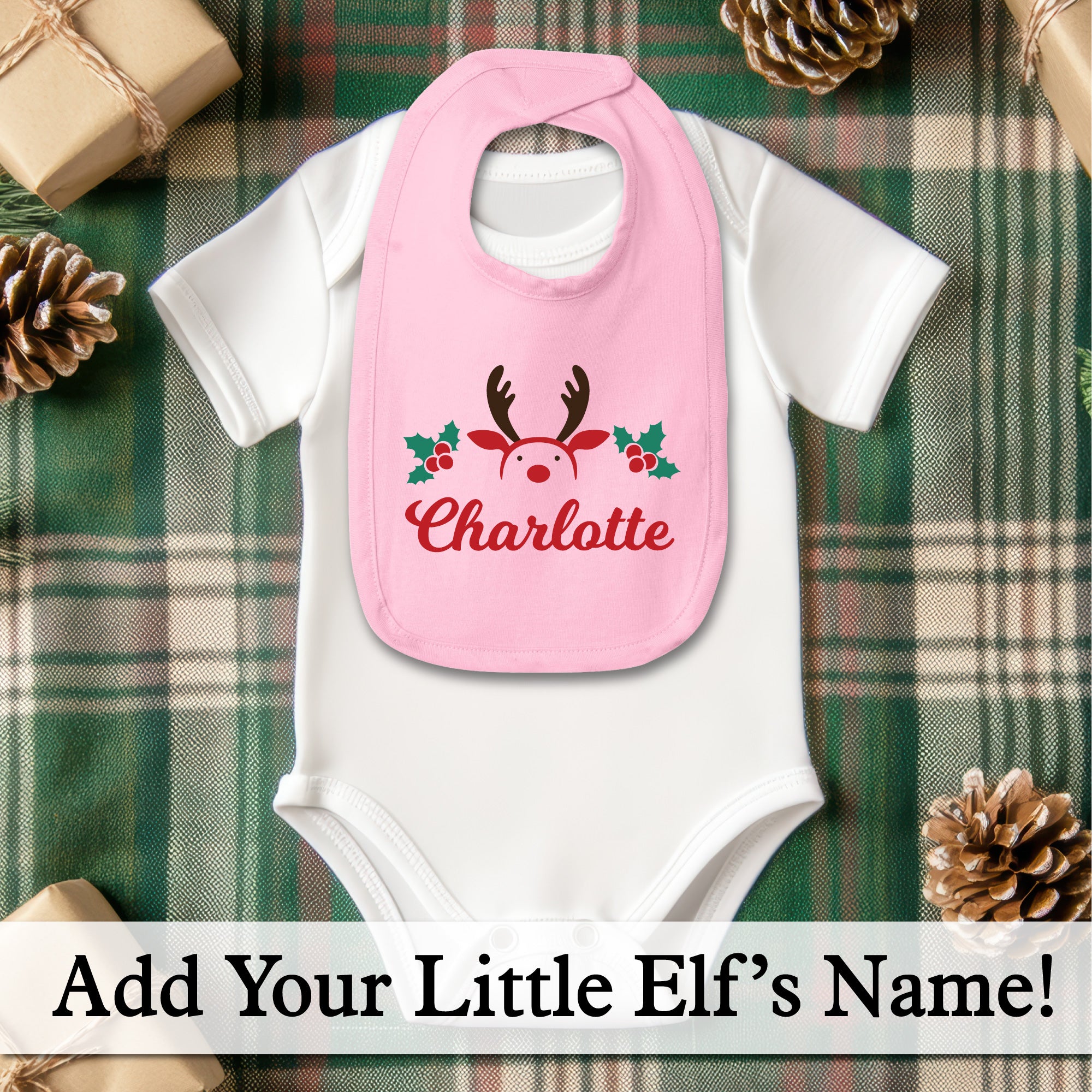Personalized Christmas Baby Bib