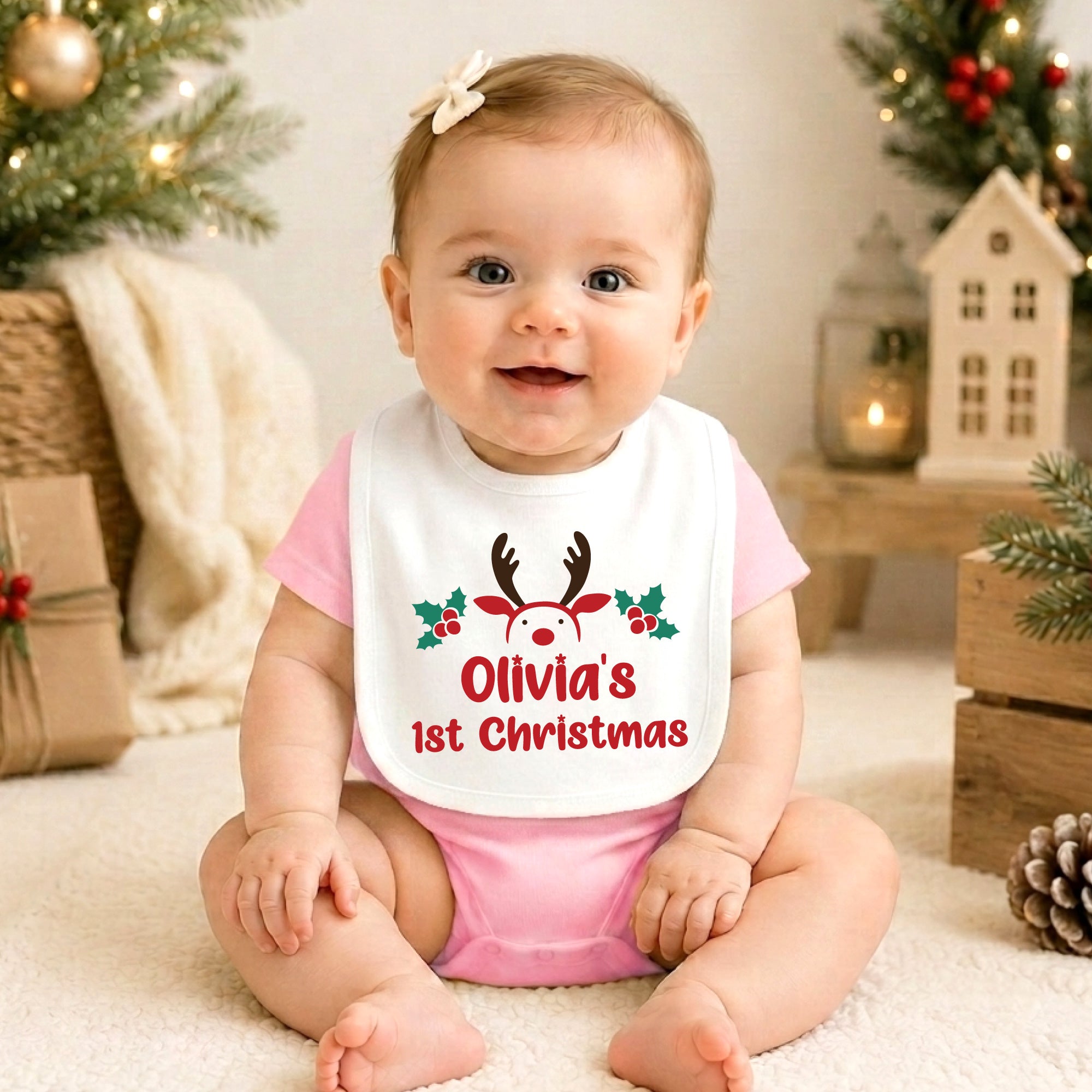Personalized Christmas Baby Bib