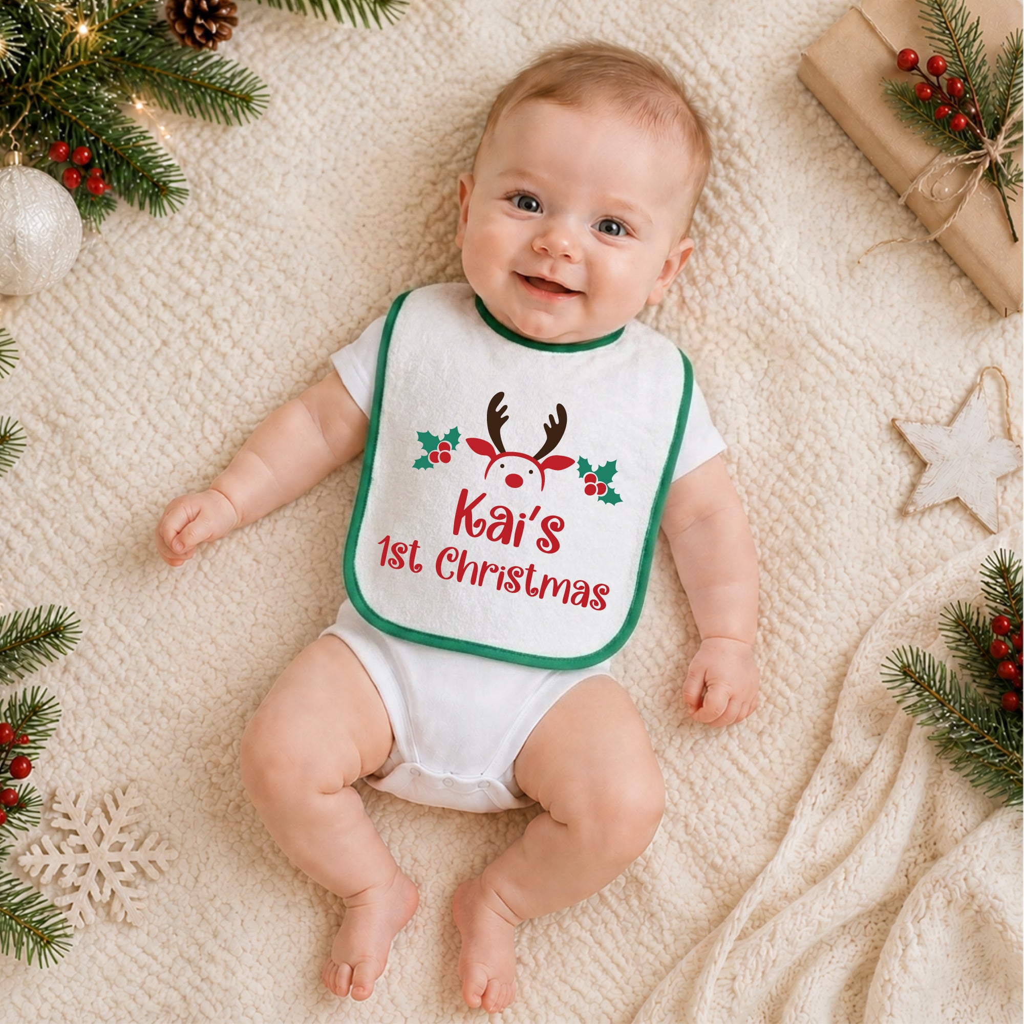 Personalized Christmas Baby Bib