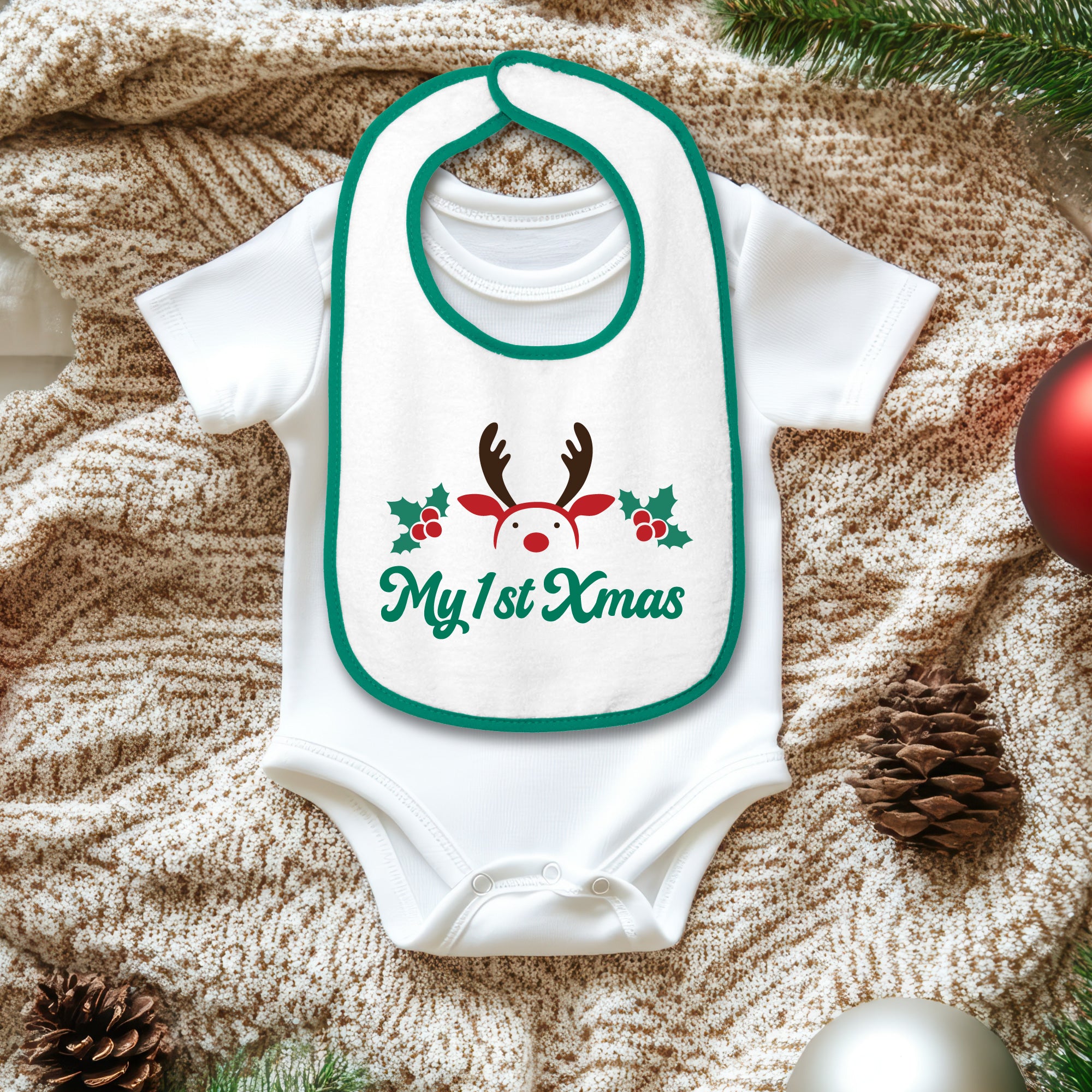 Personalized Christmas Baby Bib