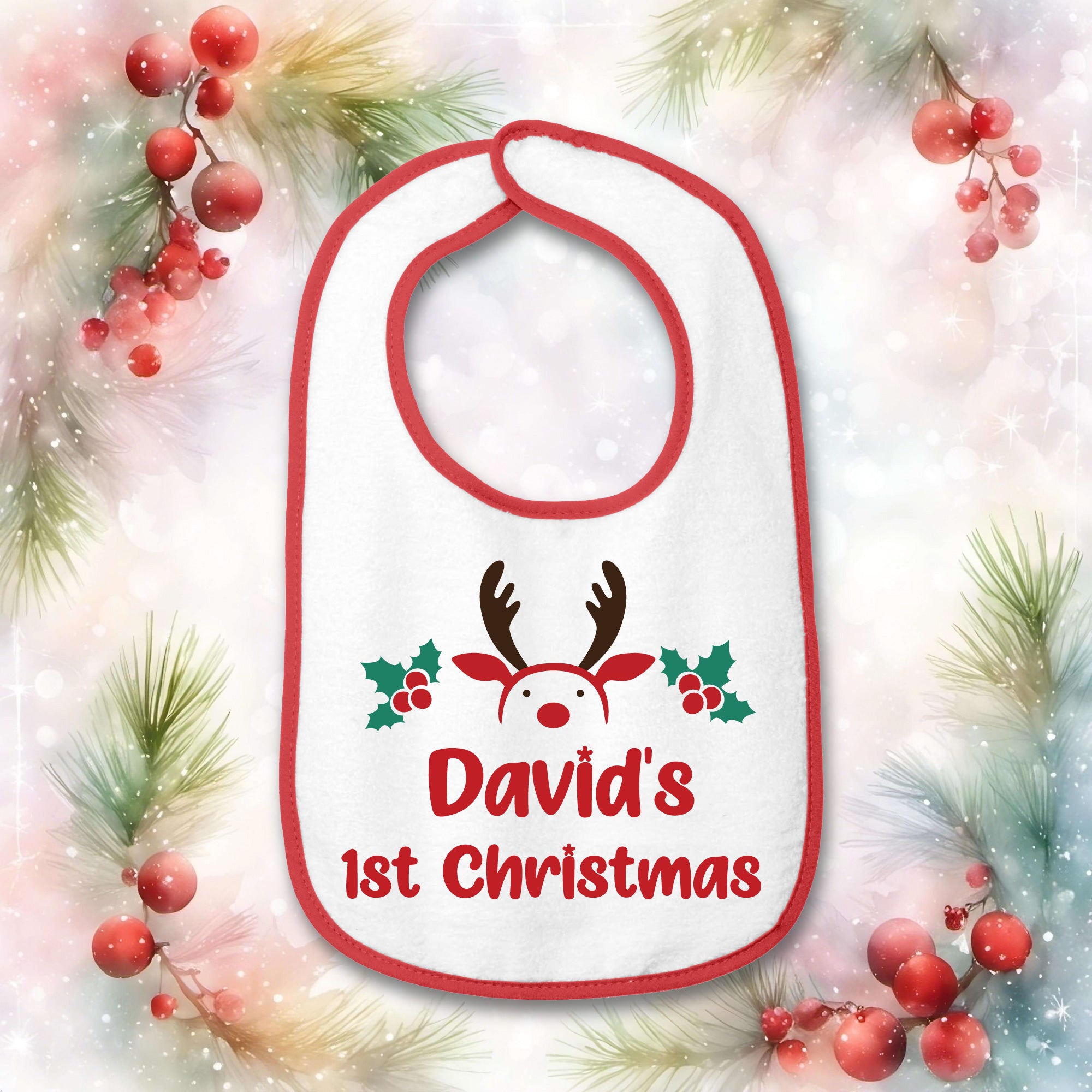 Personalized Christmas Baby Bib