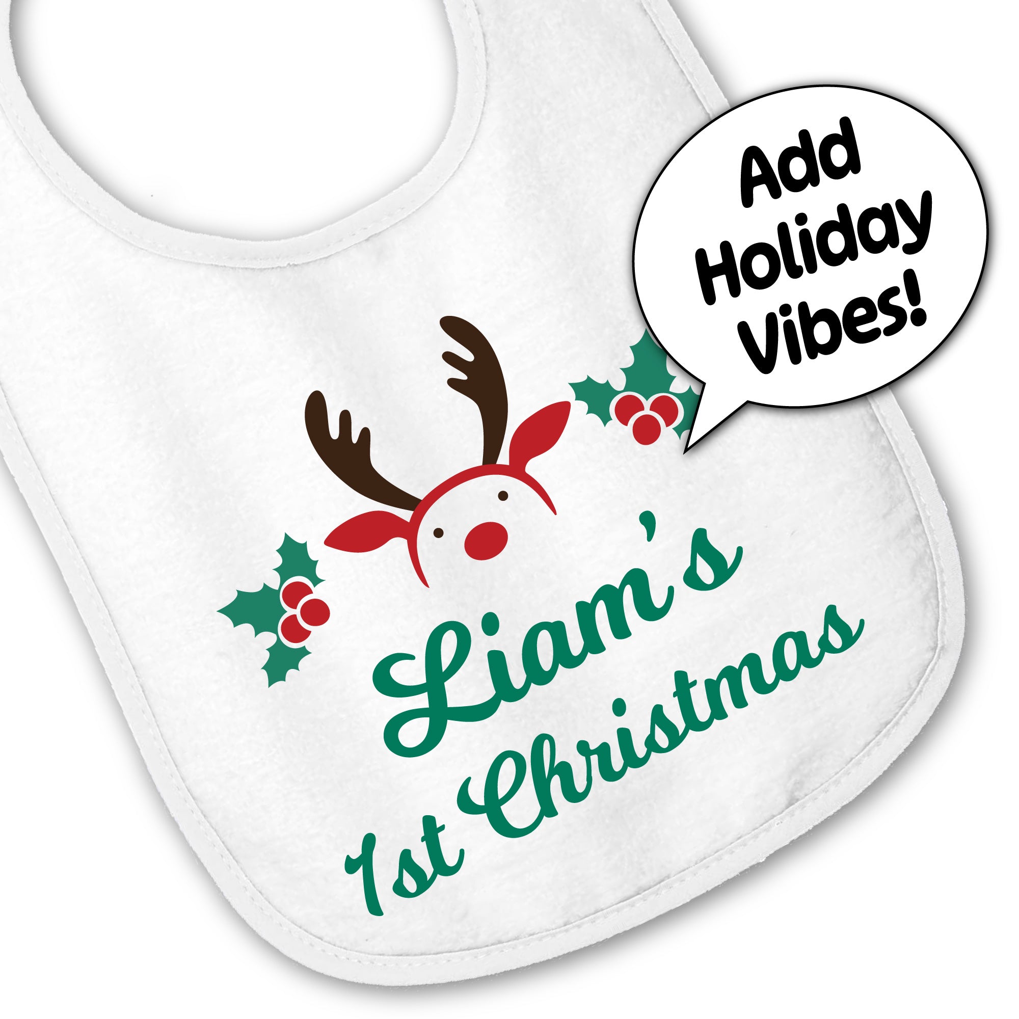Personalized Christmas Baby Bib