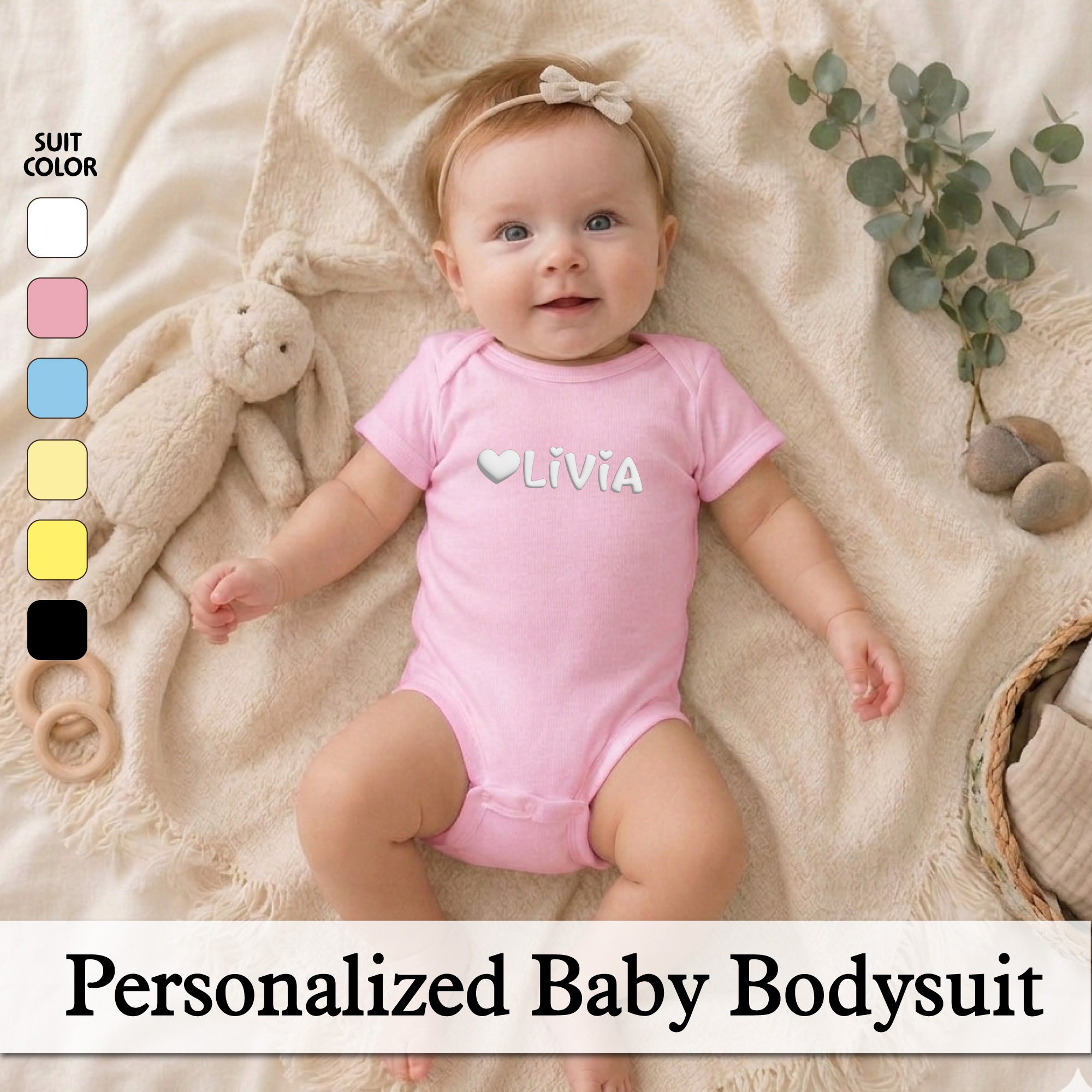 Personalized Puff Baby Bodysuit