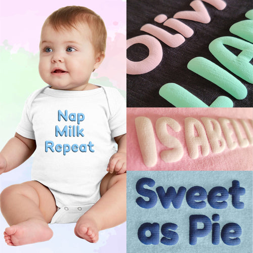 Personalized Puff Baby Bodysuit
