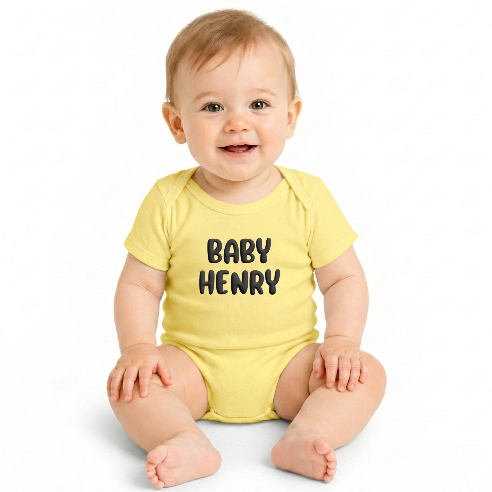 Personalized Premium Jersey Baby Bodysuit | Custom Puff Text