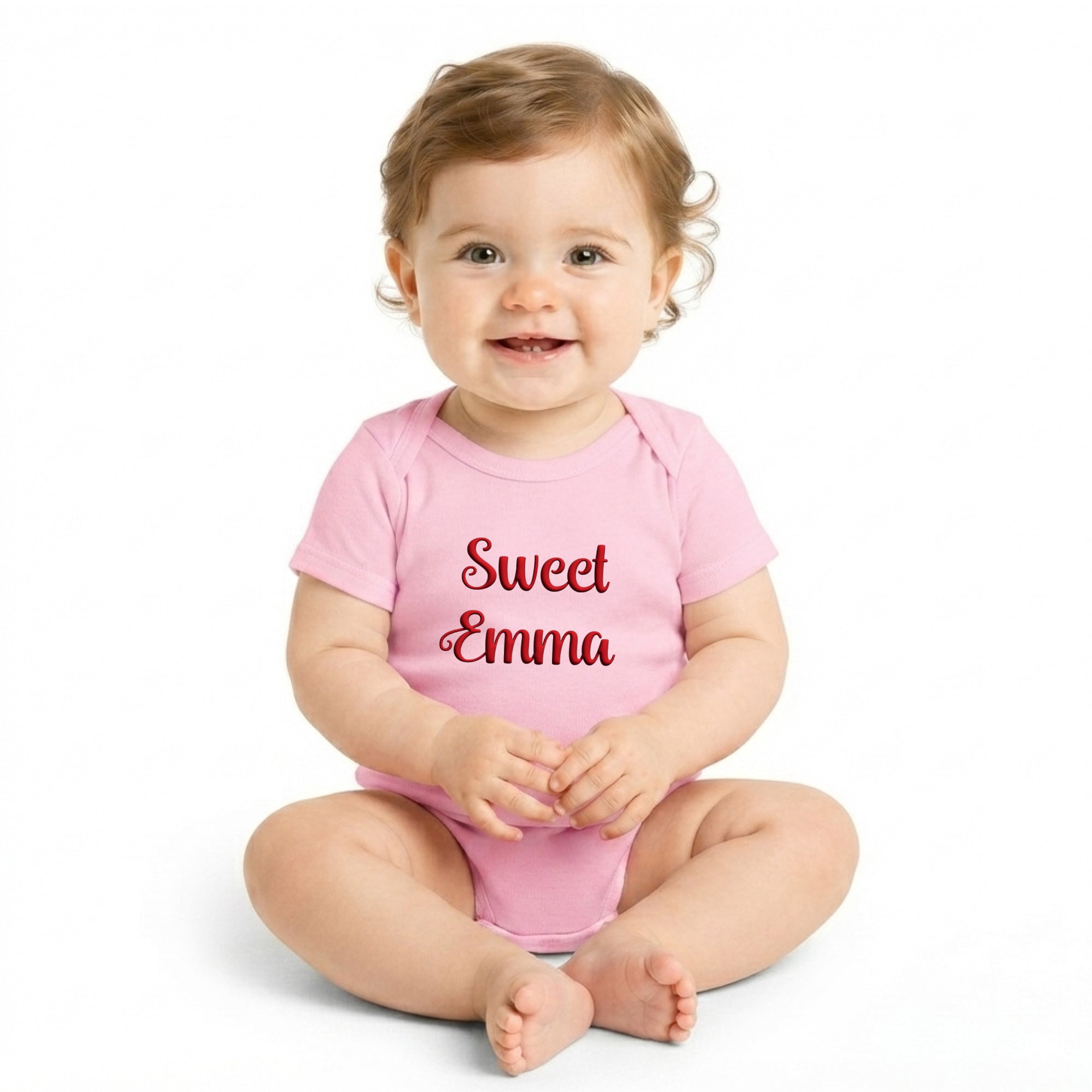 Personalized Premium Jersey Baby Bodysuit | Custom Puff Text
