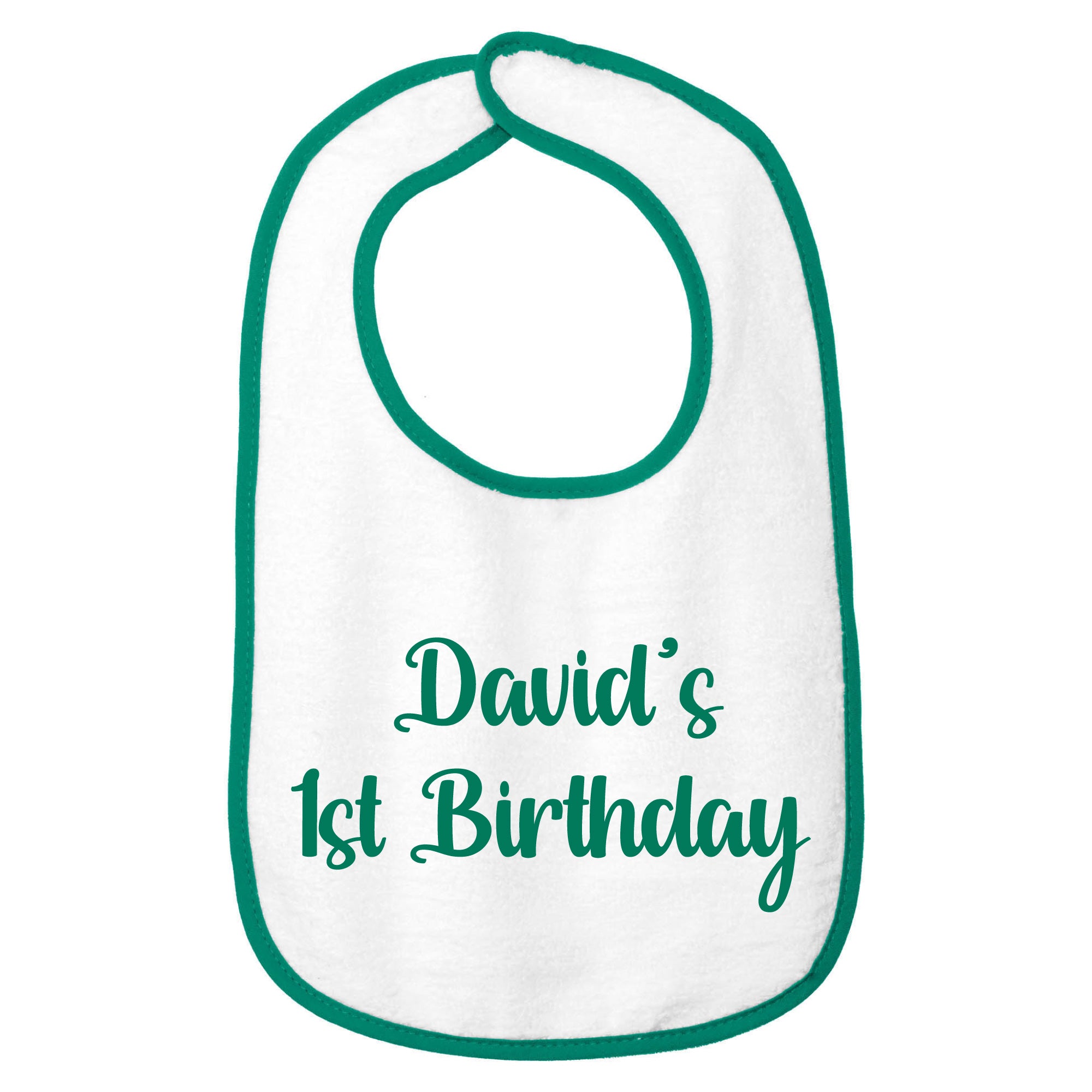 Personalized Cotton Terry Baby Bib | Custom Text