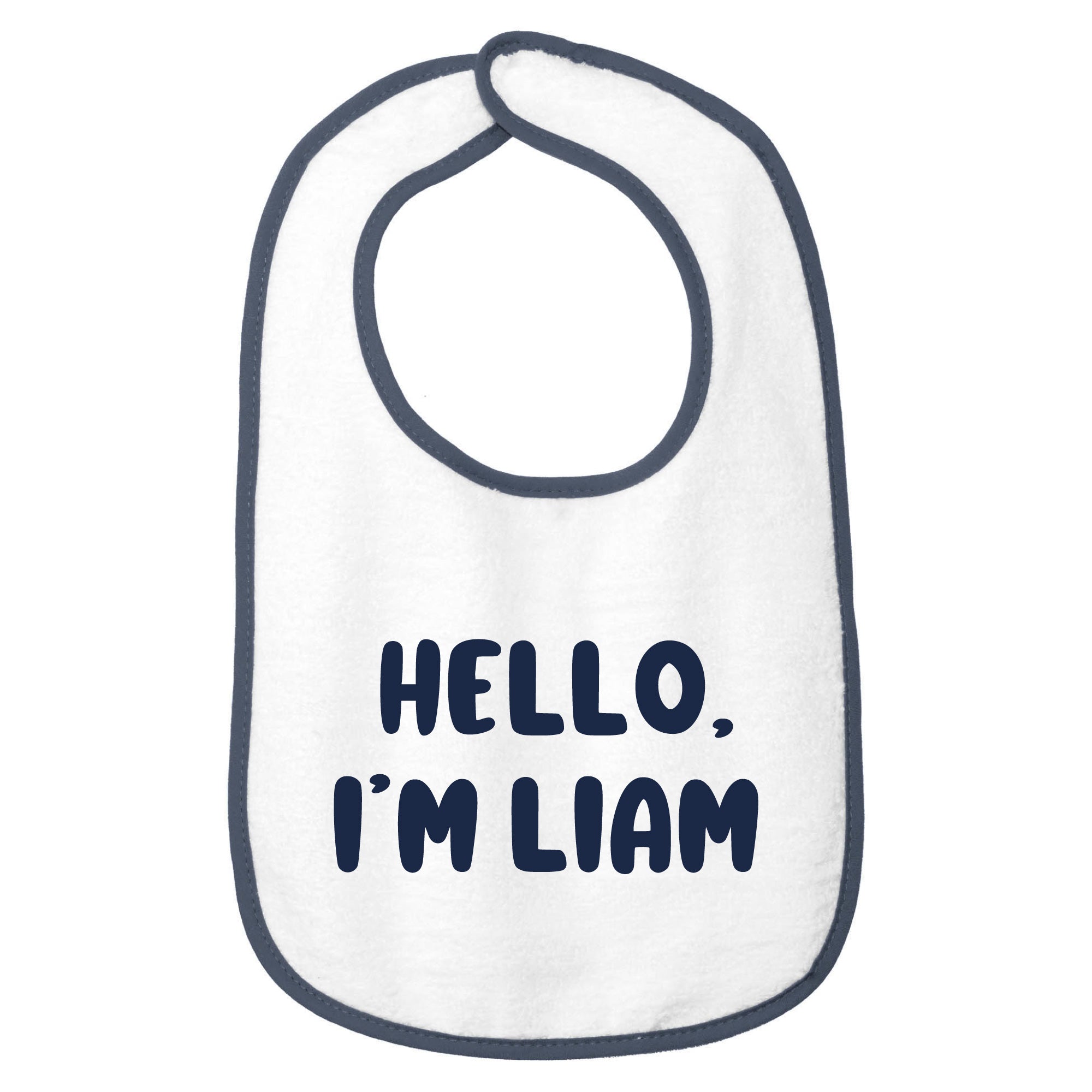 Personalized Cotton Terry Baby Bib | Custom Text