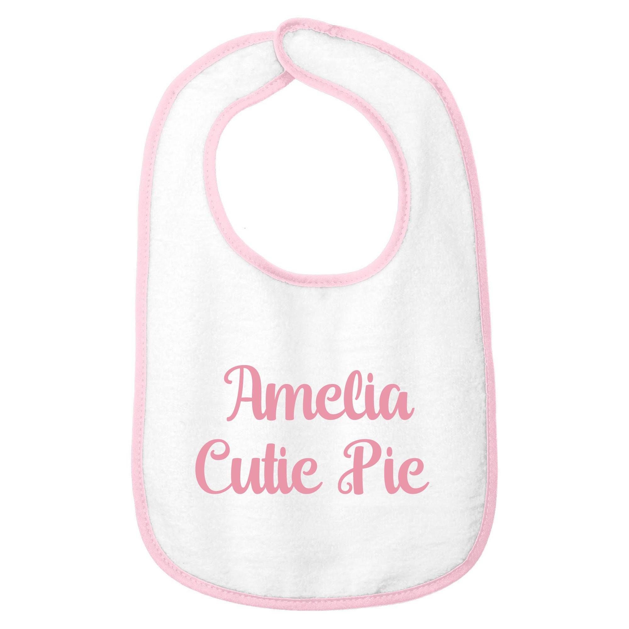 Personalized Cotton Terry Baby Bib | Custom Text
