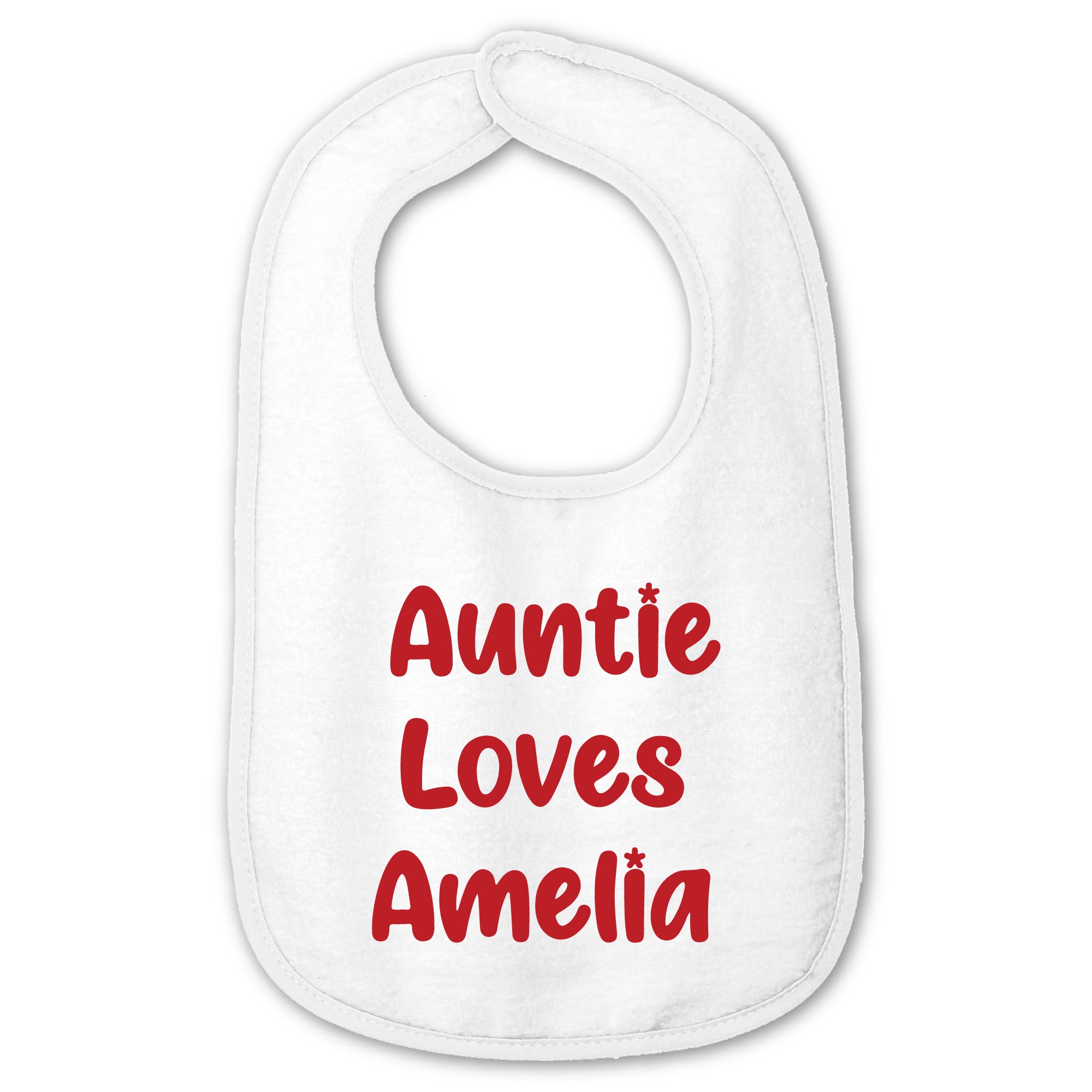 Personalized Cotton Terry Baby Bib | Custom Text