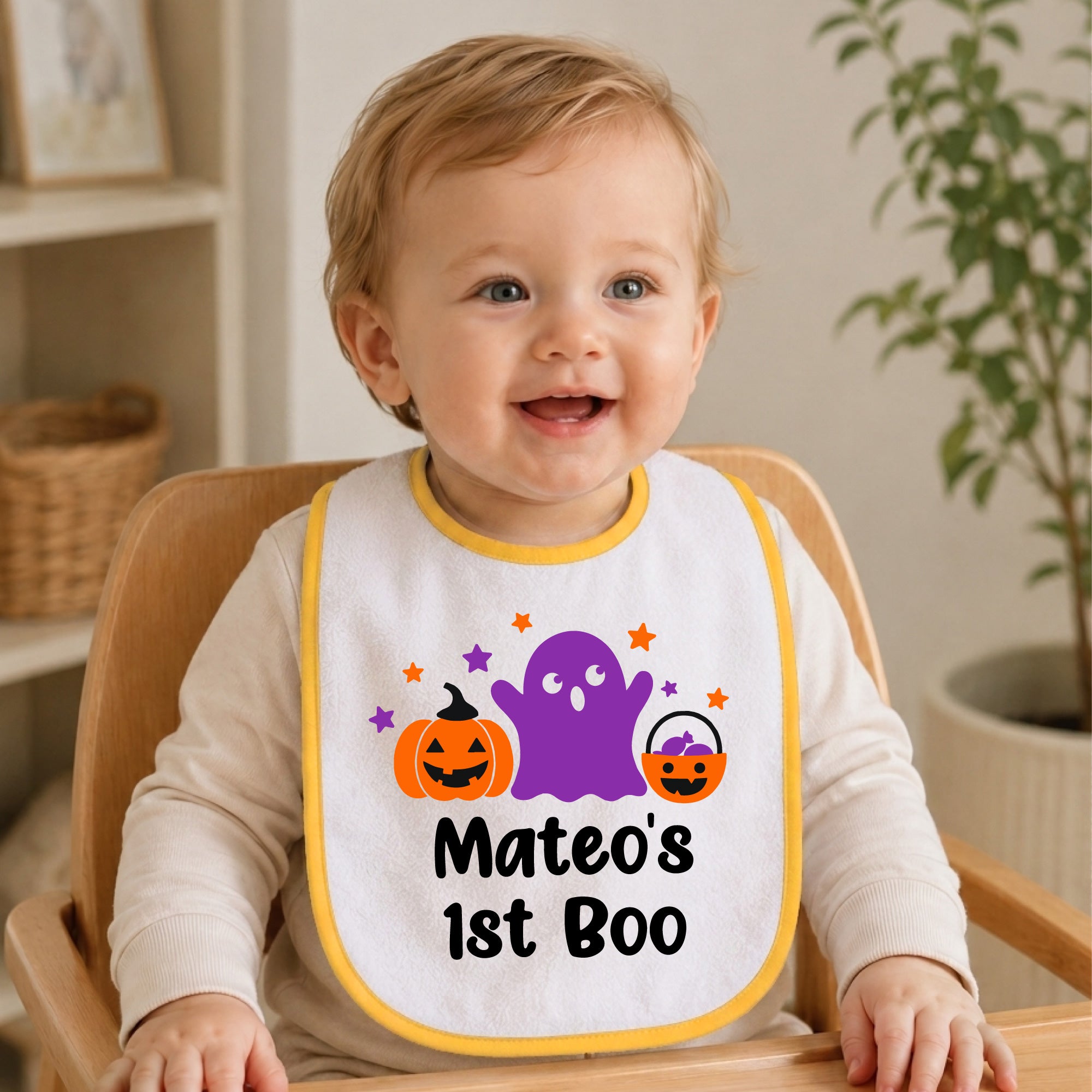 Personalized 1st Halloween Baby Bib