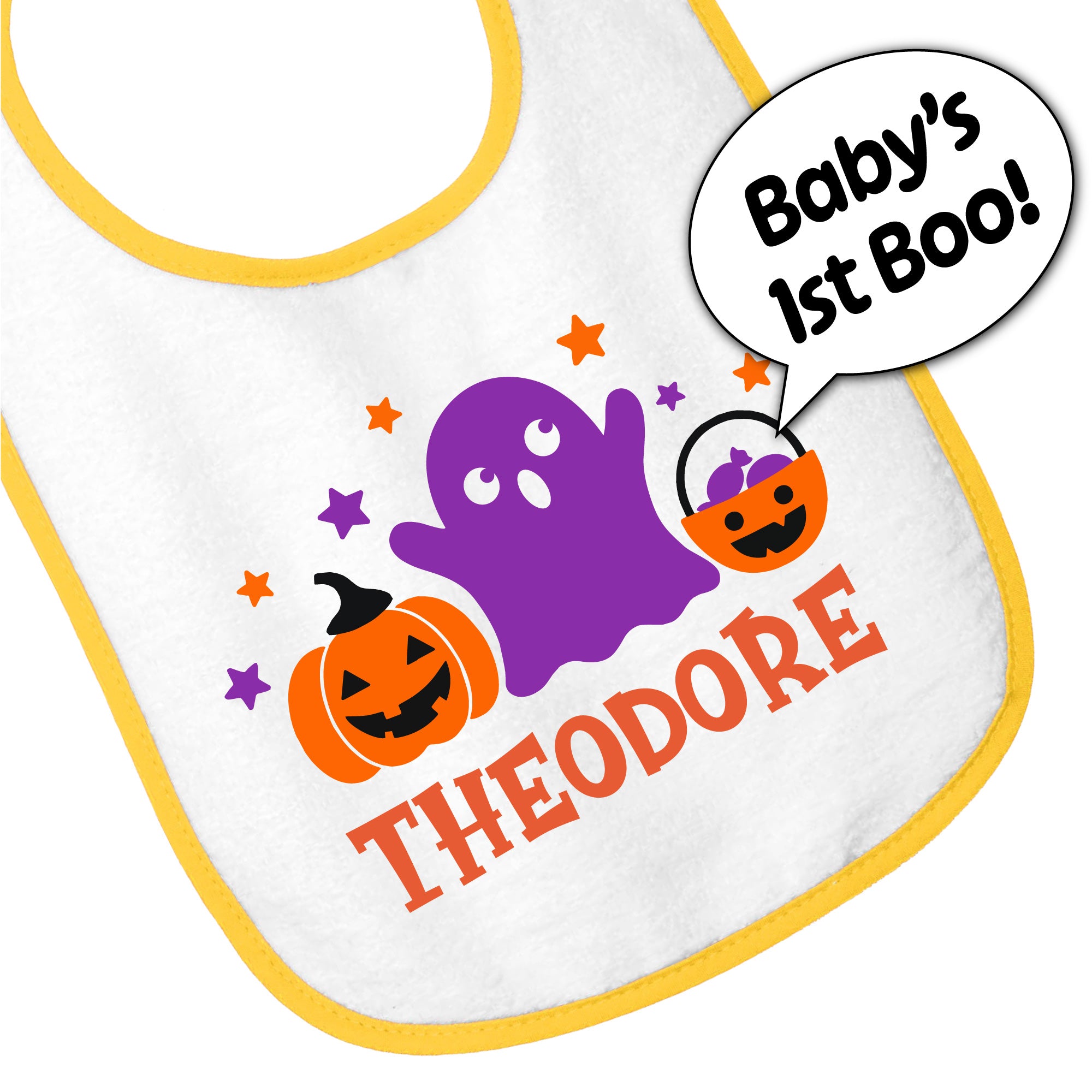 Personalized 1st Halloween Baby Bib
