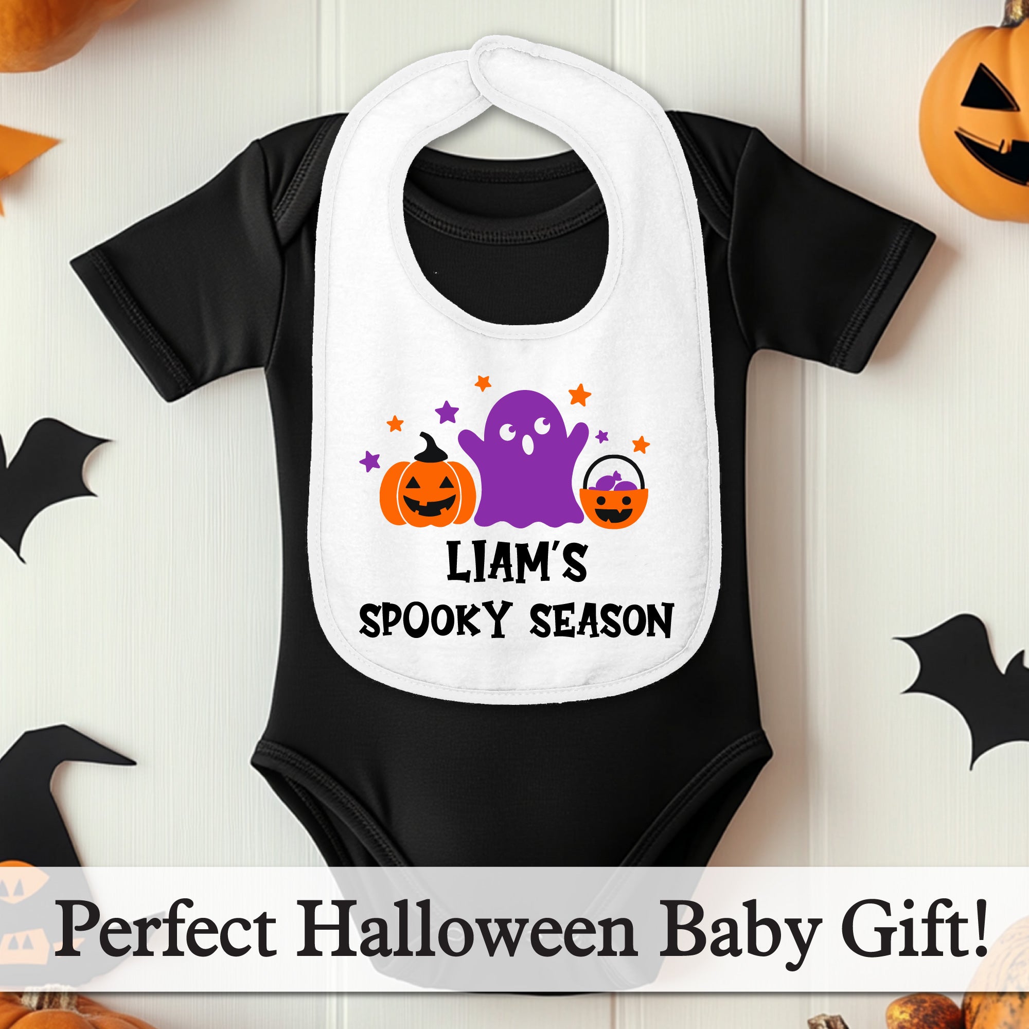 Personalized 1st Halloween Baby Bib