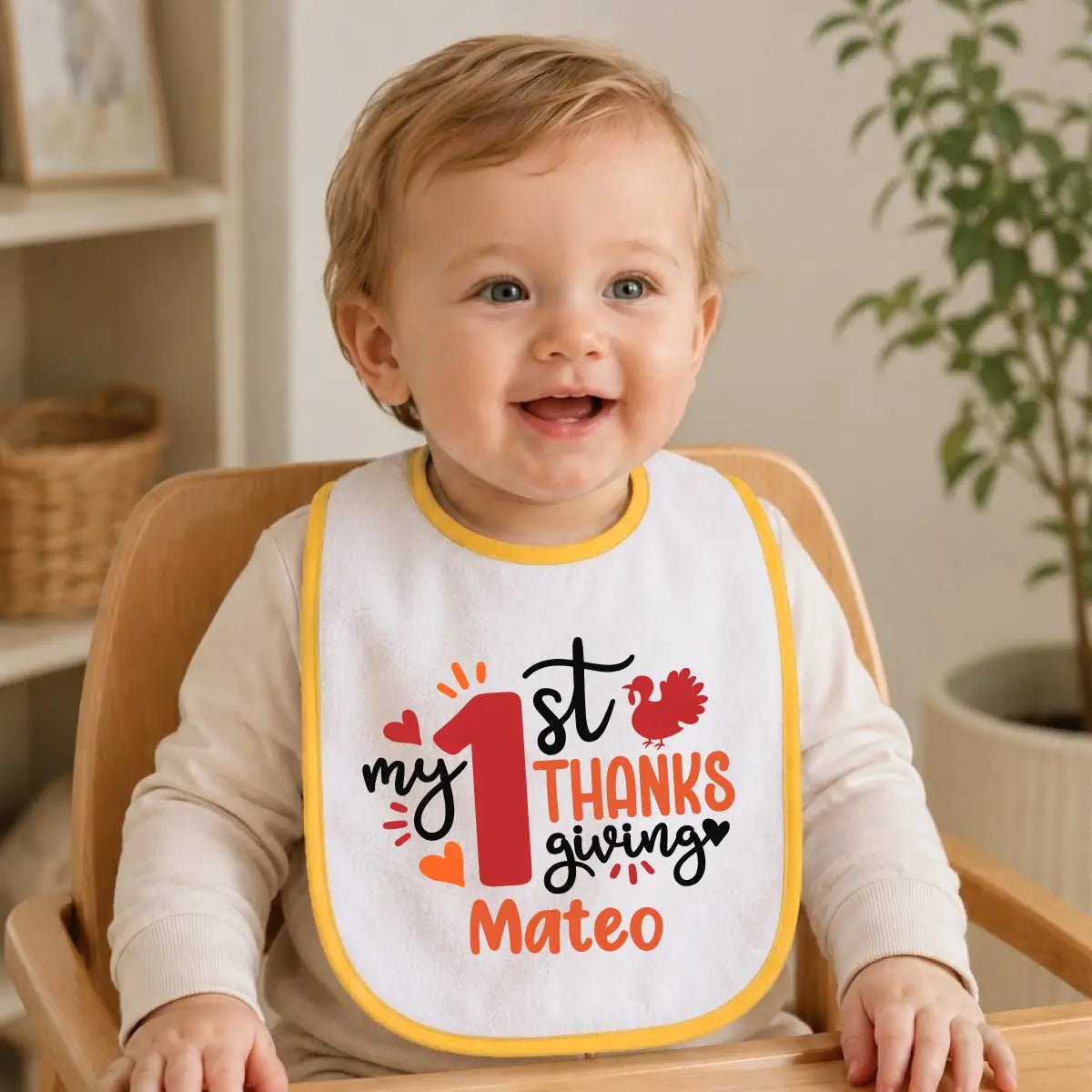 Personalized Thanksgiving Baby Bib