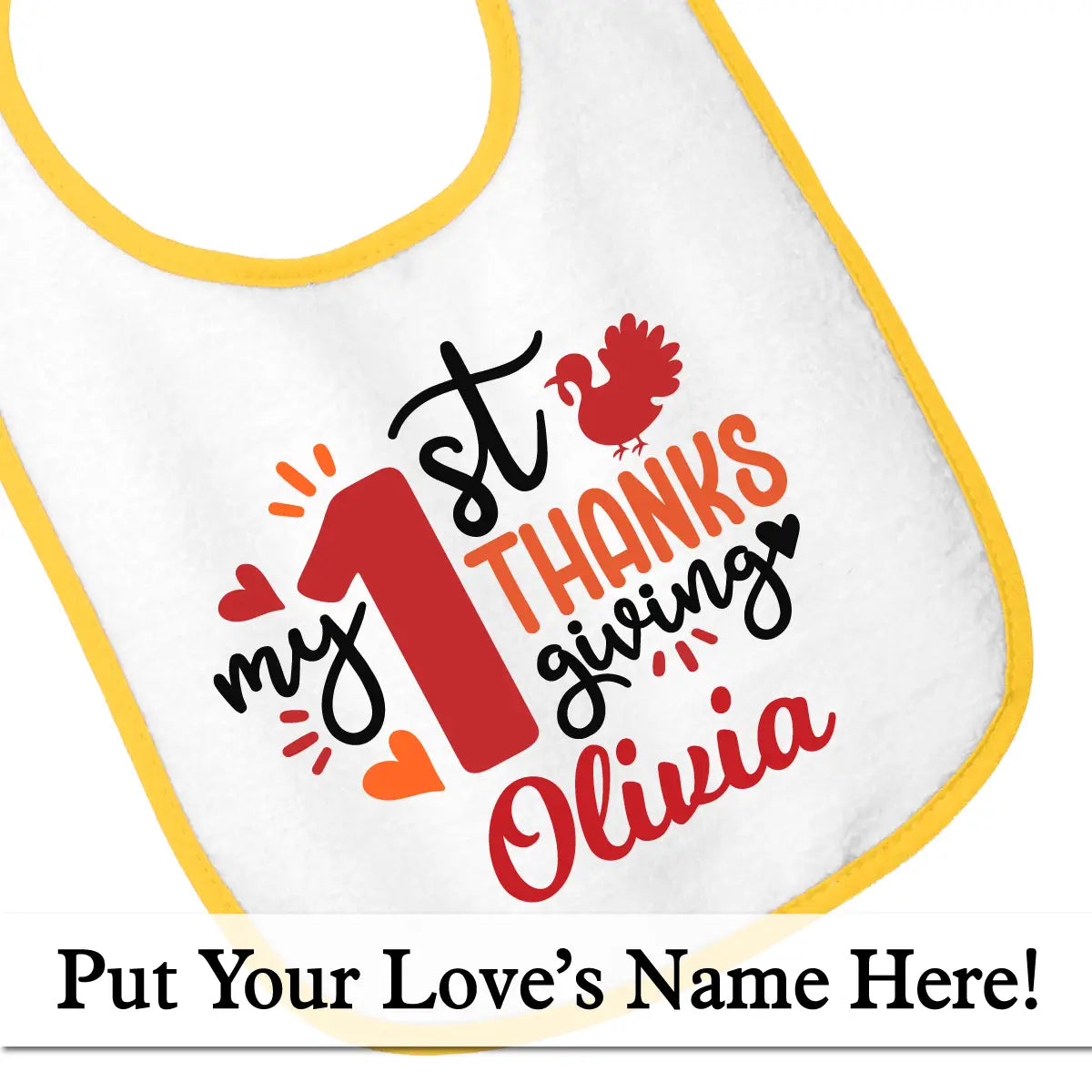 Personalized Thanksgiving Baby Bib