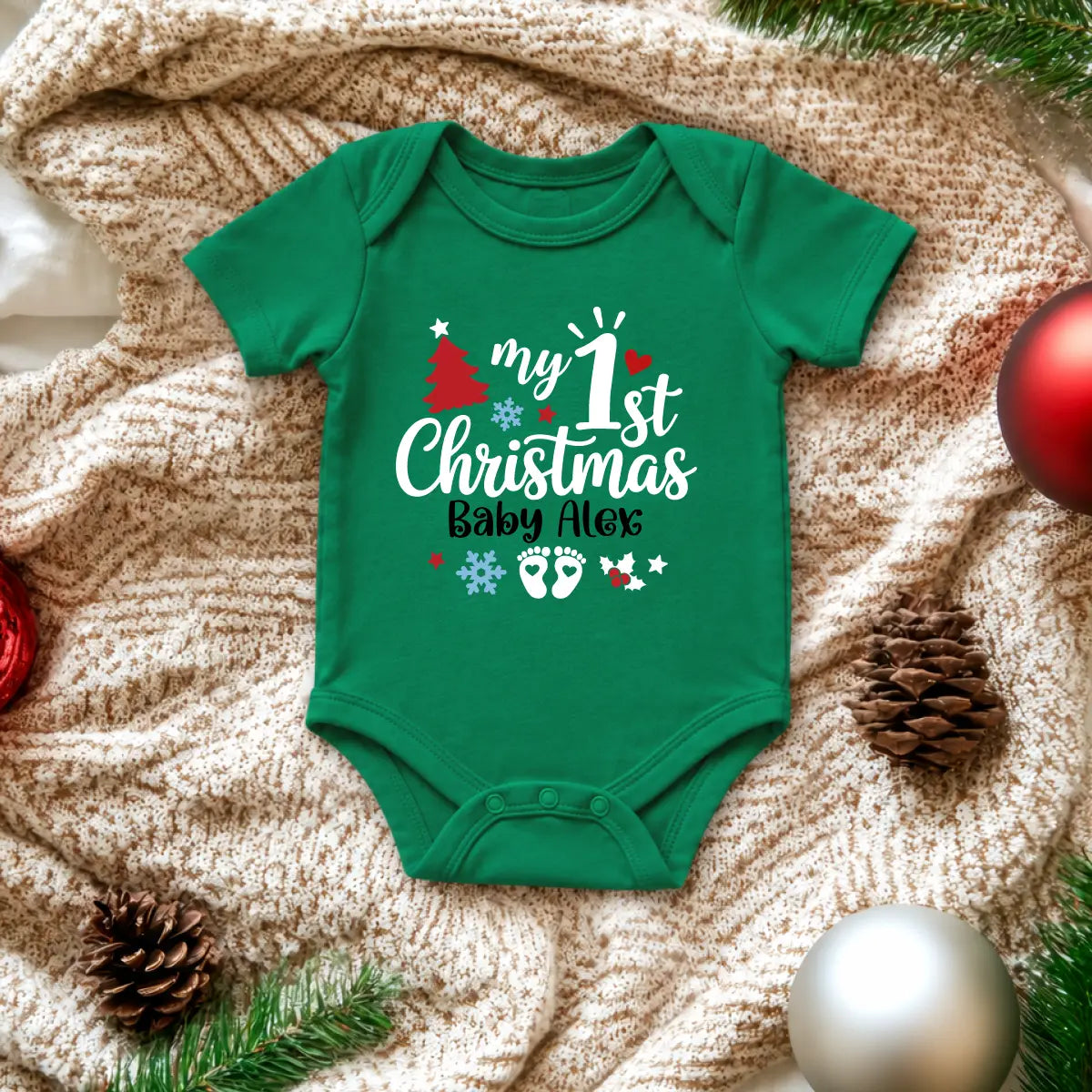 1st Christmas Baby Bodysuit