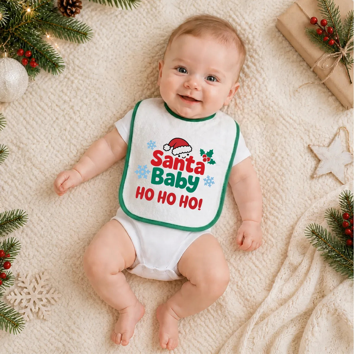 Personalized Santa Baby Christmas Bib