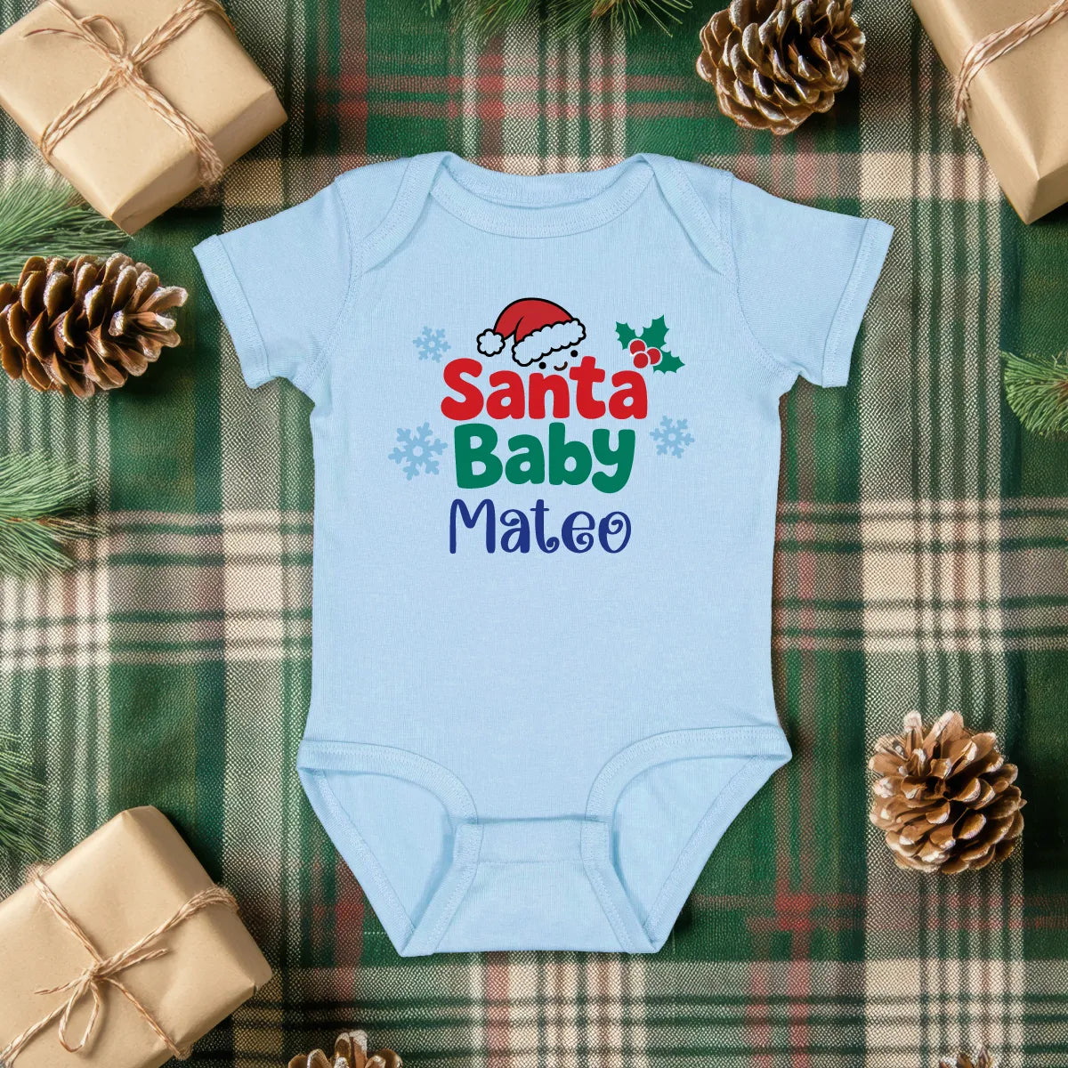 Personalized Santa Baby Christmas Bodysuit