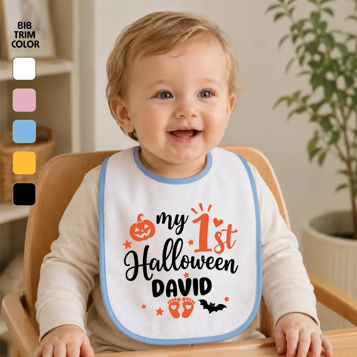 Personalized 1st Halloween Baby Bib