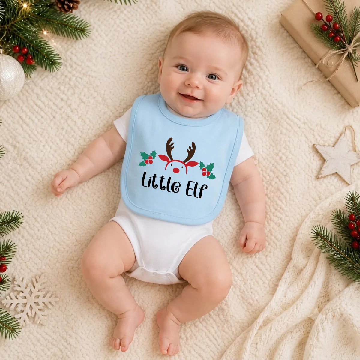 Personalized Christmas Baby Bib