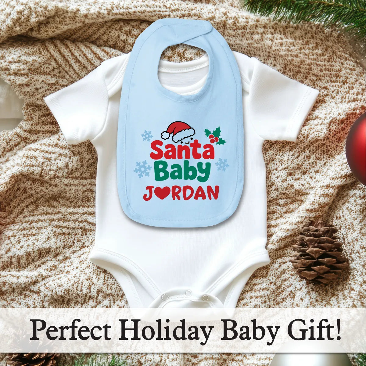 Personalized Santa Baby Christmas Bib